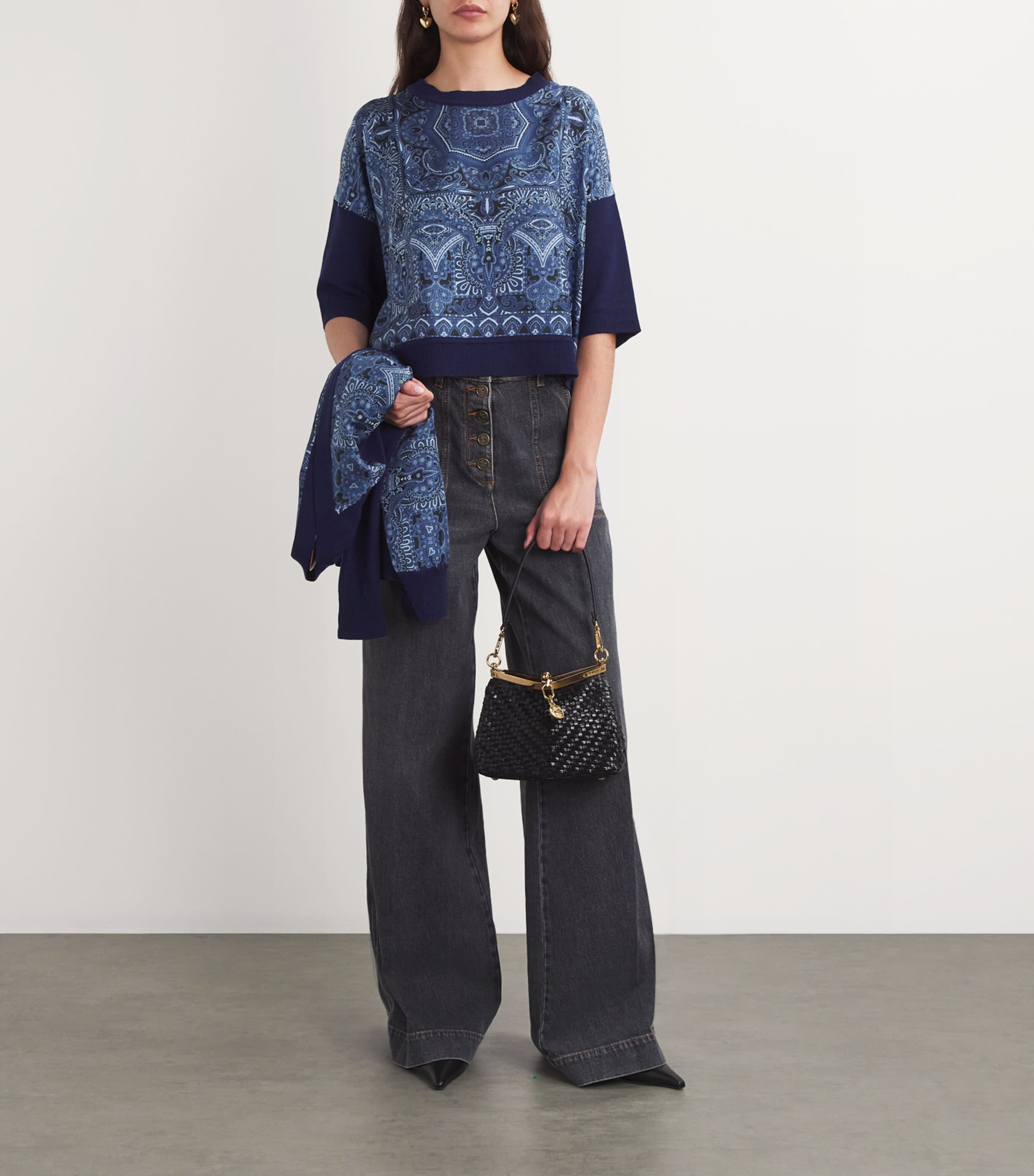 Wool-Blend Printed Sweater B4401 Image 2