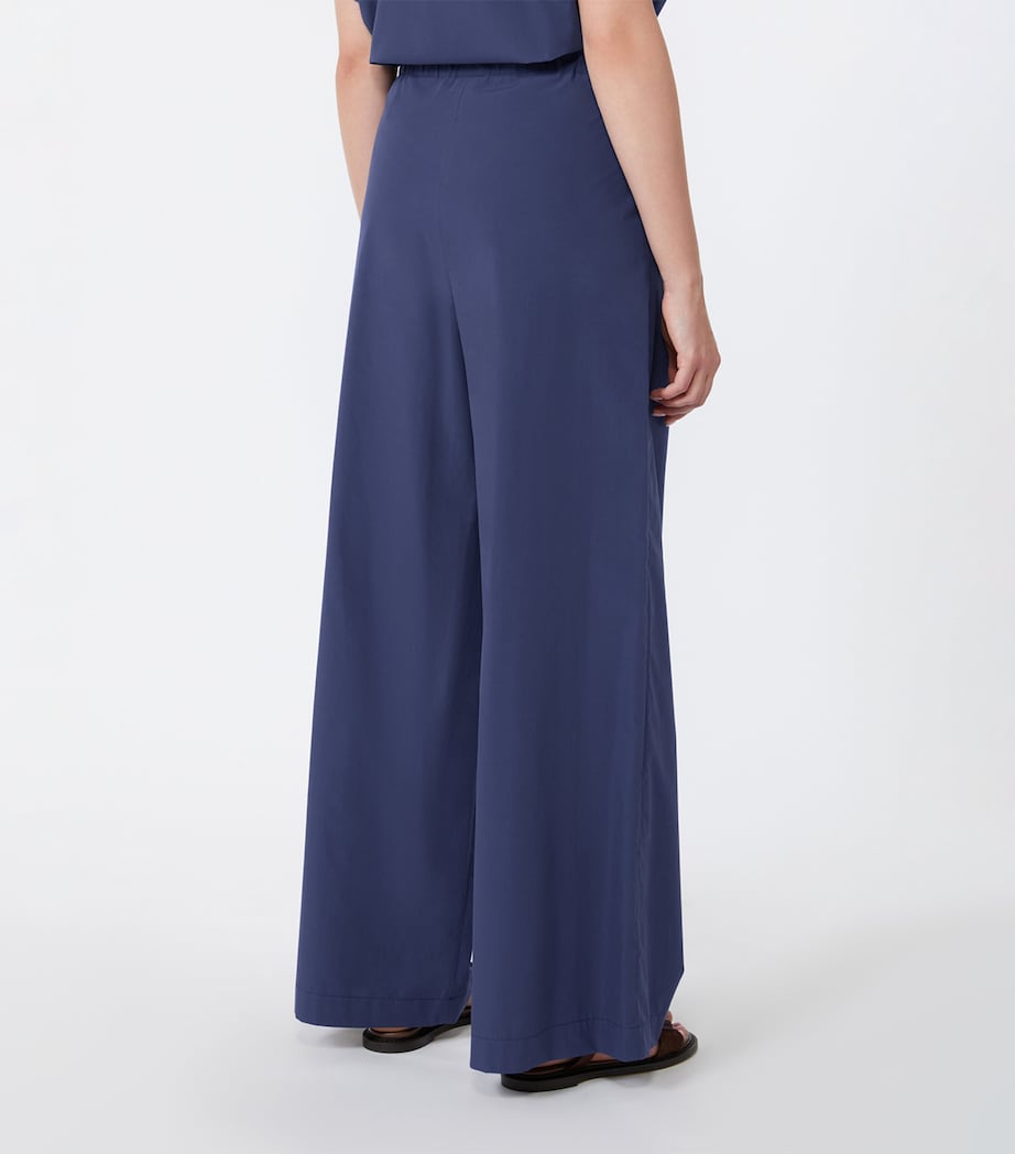 Weekend Max Mara Womens Grain de Poudre Pleated Trousers Navy Image 4