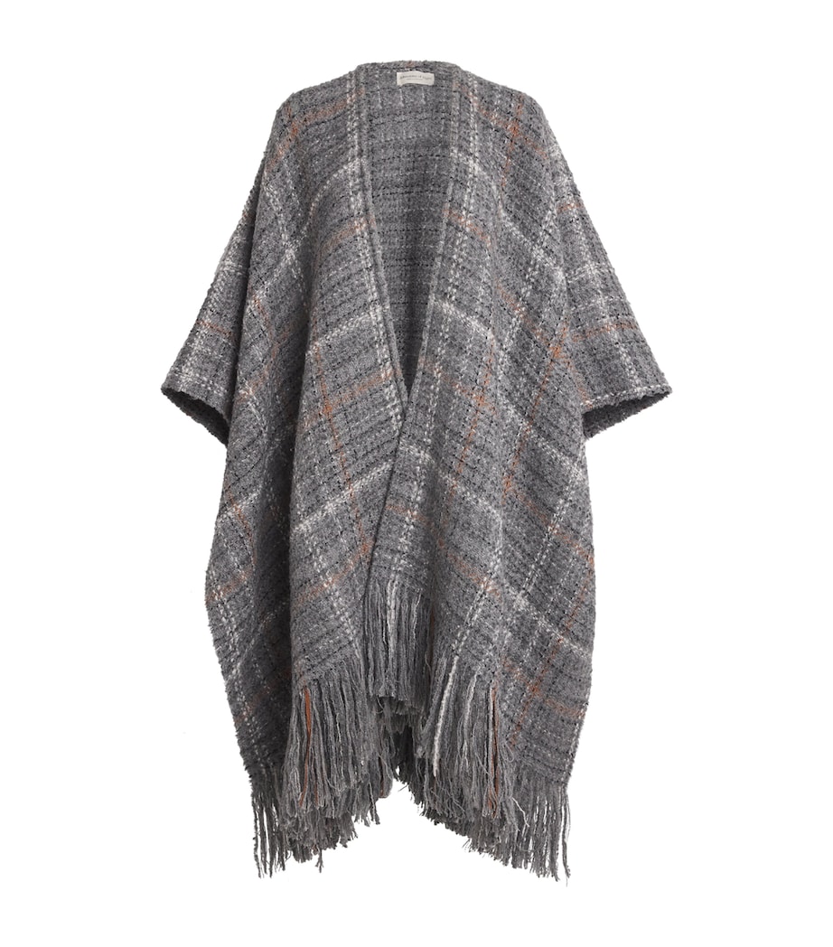 Cashmere-Silk-Alpaca Textured Cape RU7663 GREY Image 1