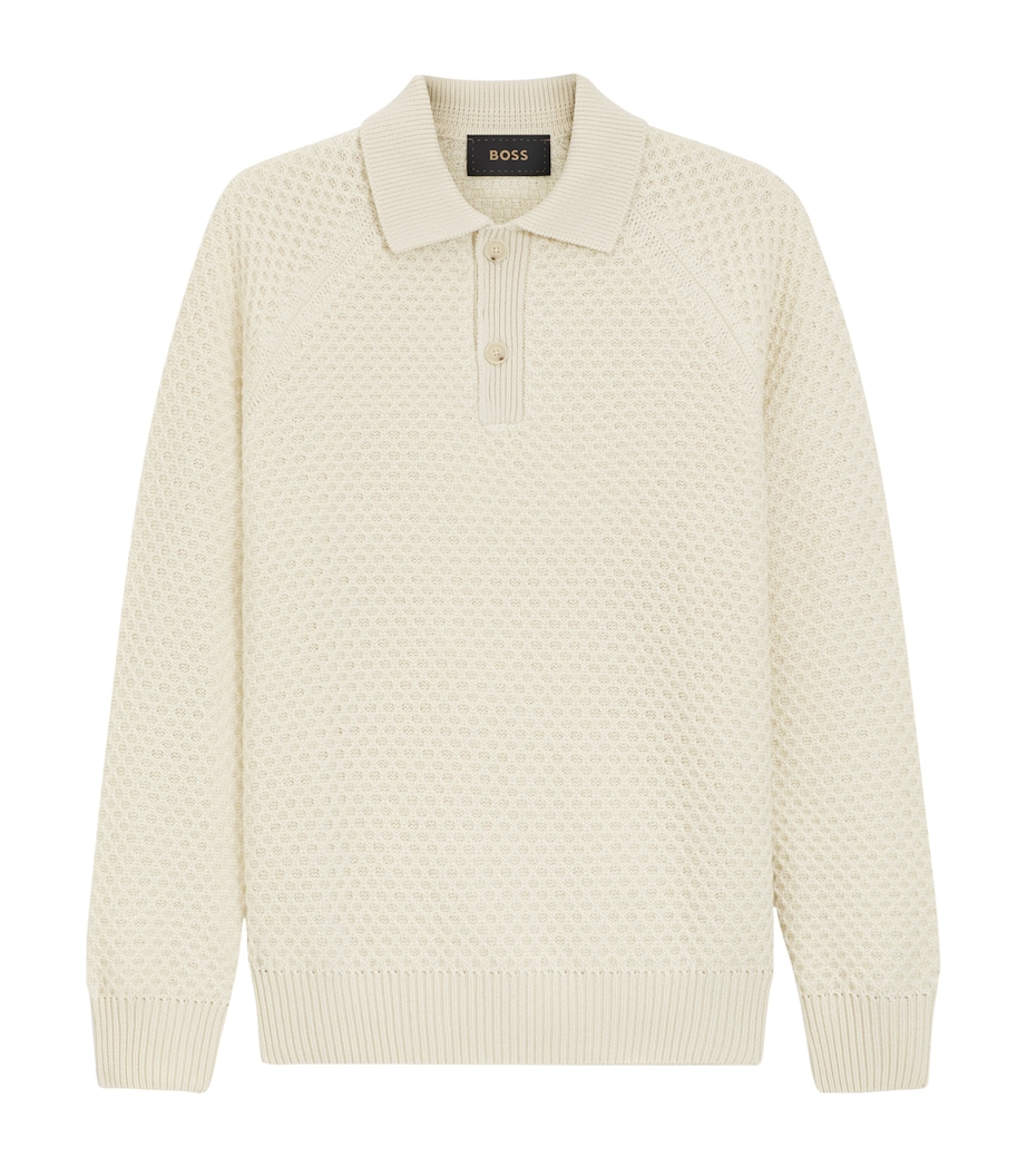 BOSS Mens Cashmere Polo Sweater Image 1