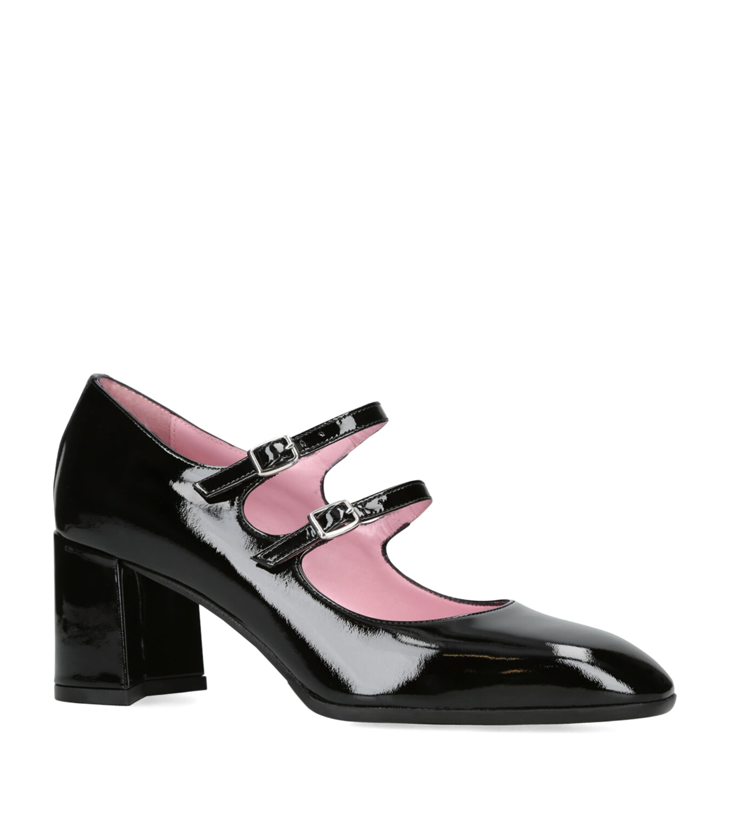 Leather Alice Mary Jane Pumps 60 BLACK Image 3