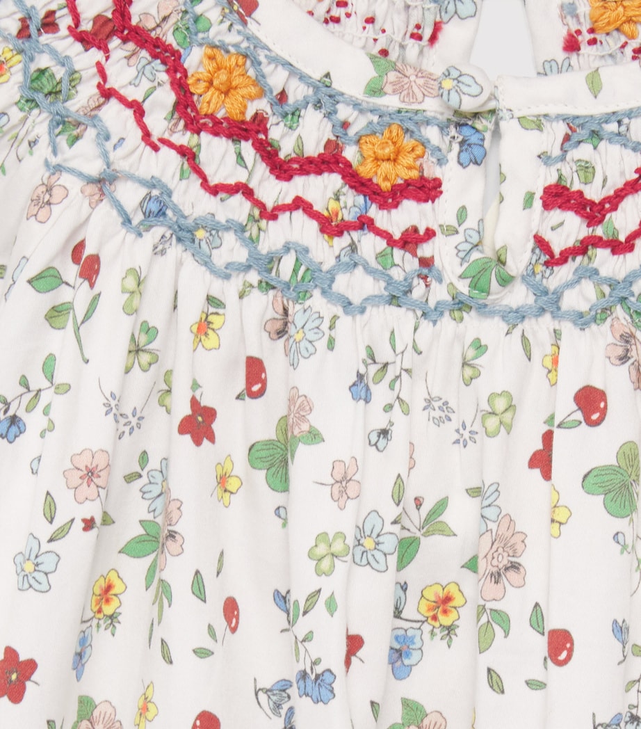 Shirley Bredal Cotton Smocked Madeline Bodysuit (3 Months - 3 Years) Tut Tutti Frutti Image 3