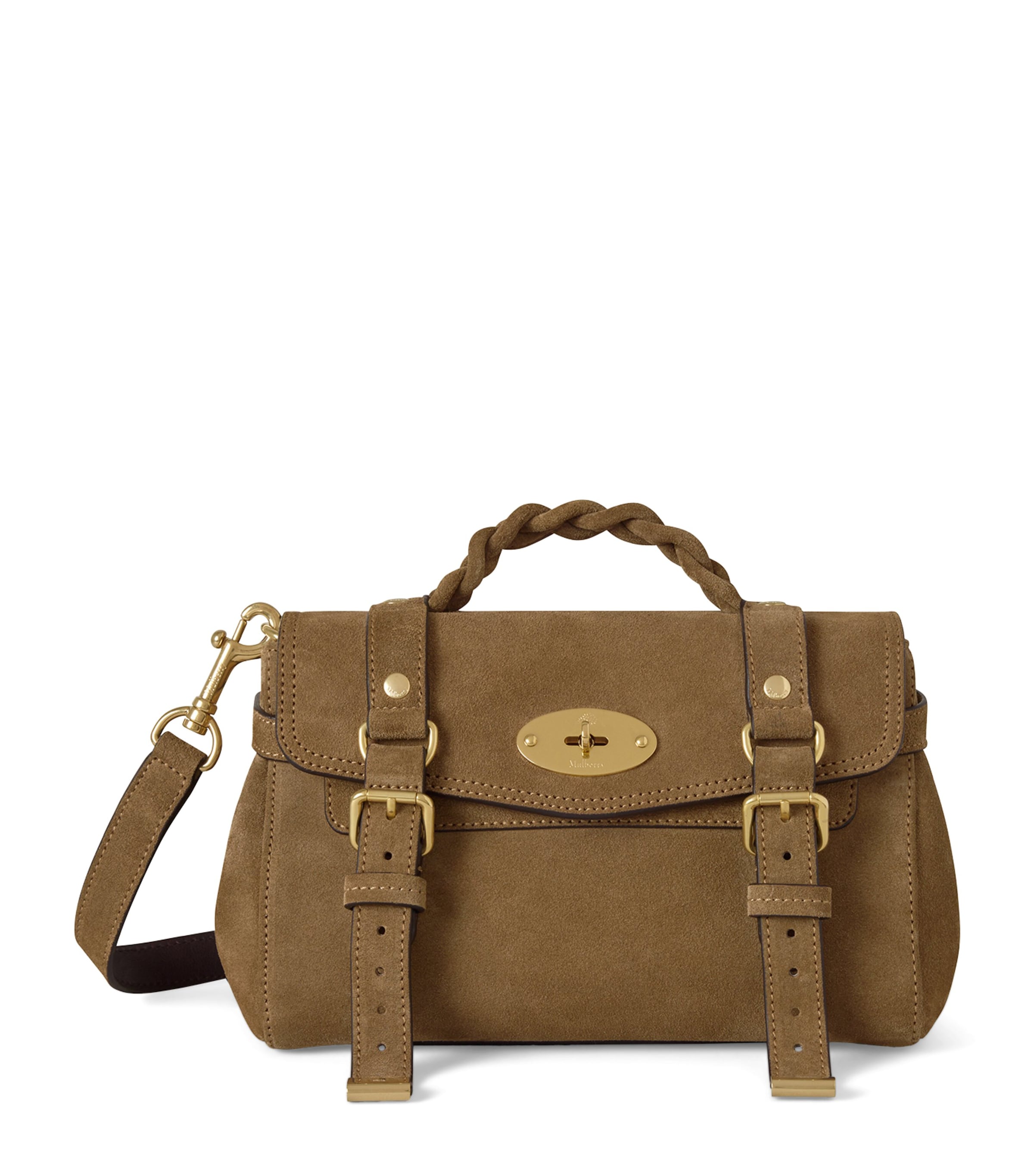Mulberry Mini Suede Alexa Cross-body Bag In Green