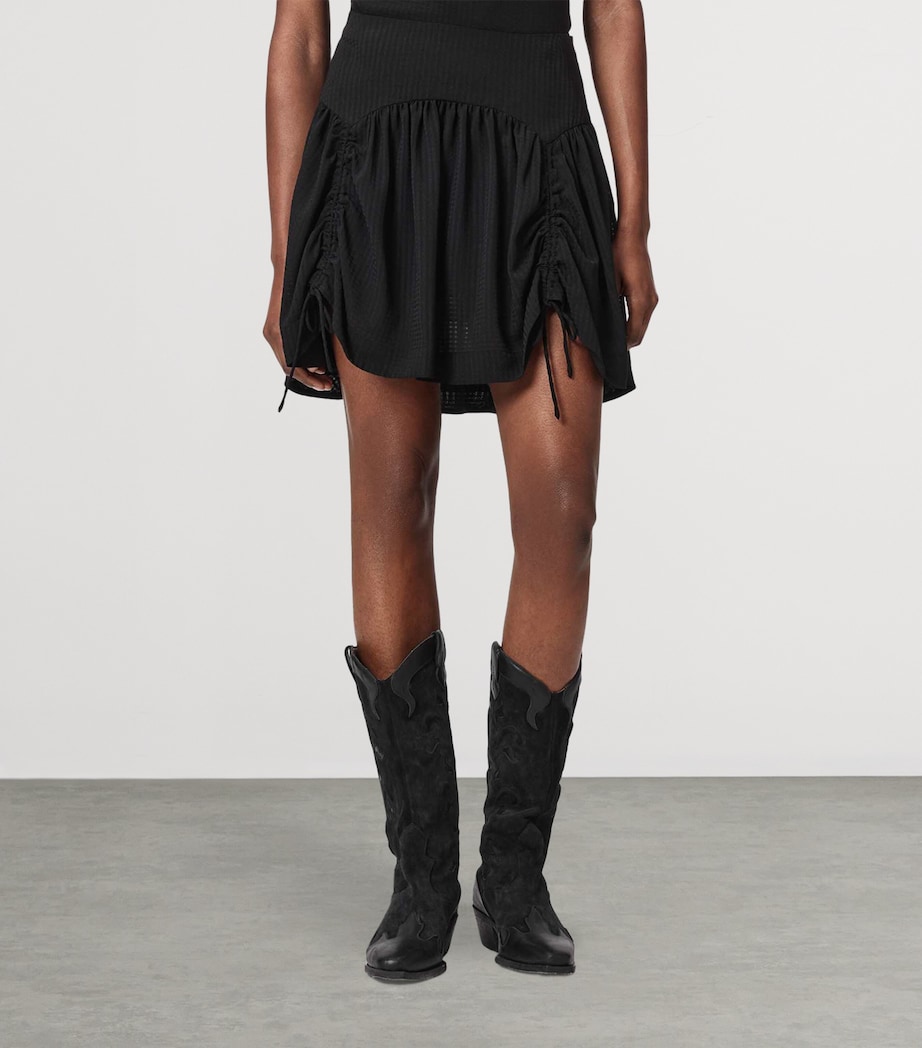 AllSaints Womens Check Aria Mini Skirt Black Image 3