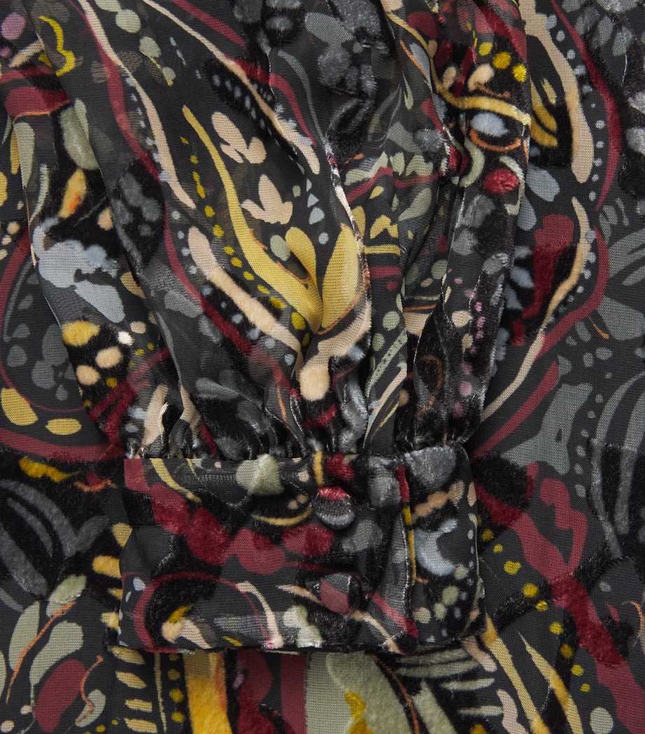 Etro Womens Silk Long-Sleeve Midi Dress Print/black Bs Image 7
