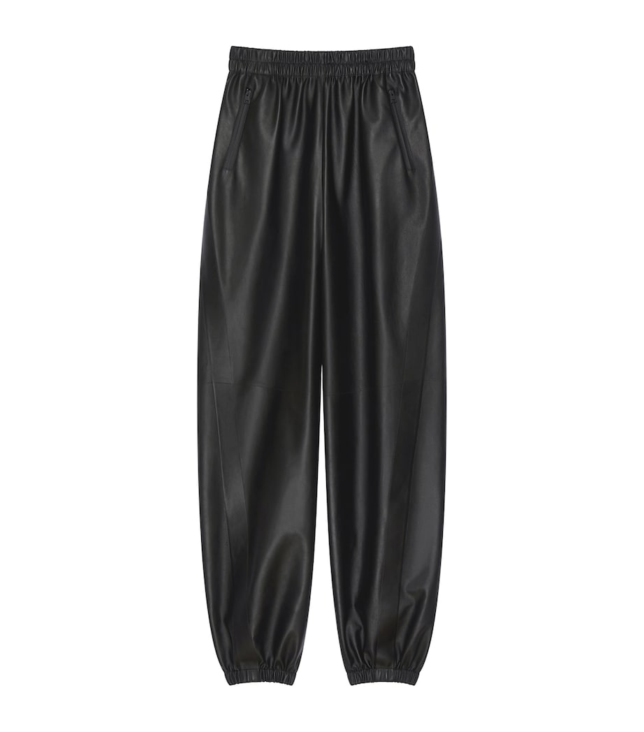 Givenchy Womens Leather Elasticated Trousers Image 1
