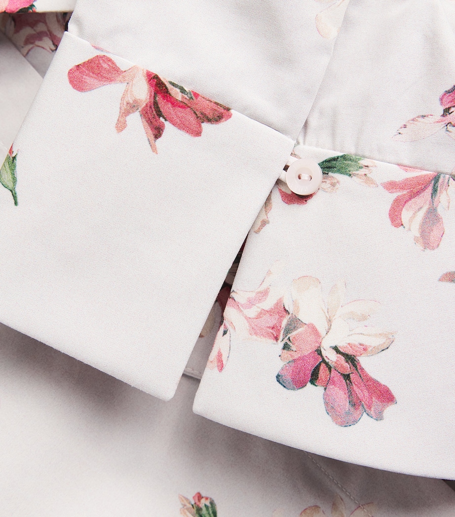 Erdem Womens Cotton Floral Short-Sleeve Shirt Paintd Orchd Ptl Pnk Image 6
