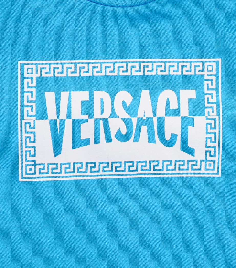Versace Kids Cotton Logo T-Shirt (12 Months - 5 Years) Btfly+bianc Image 3