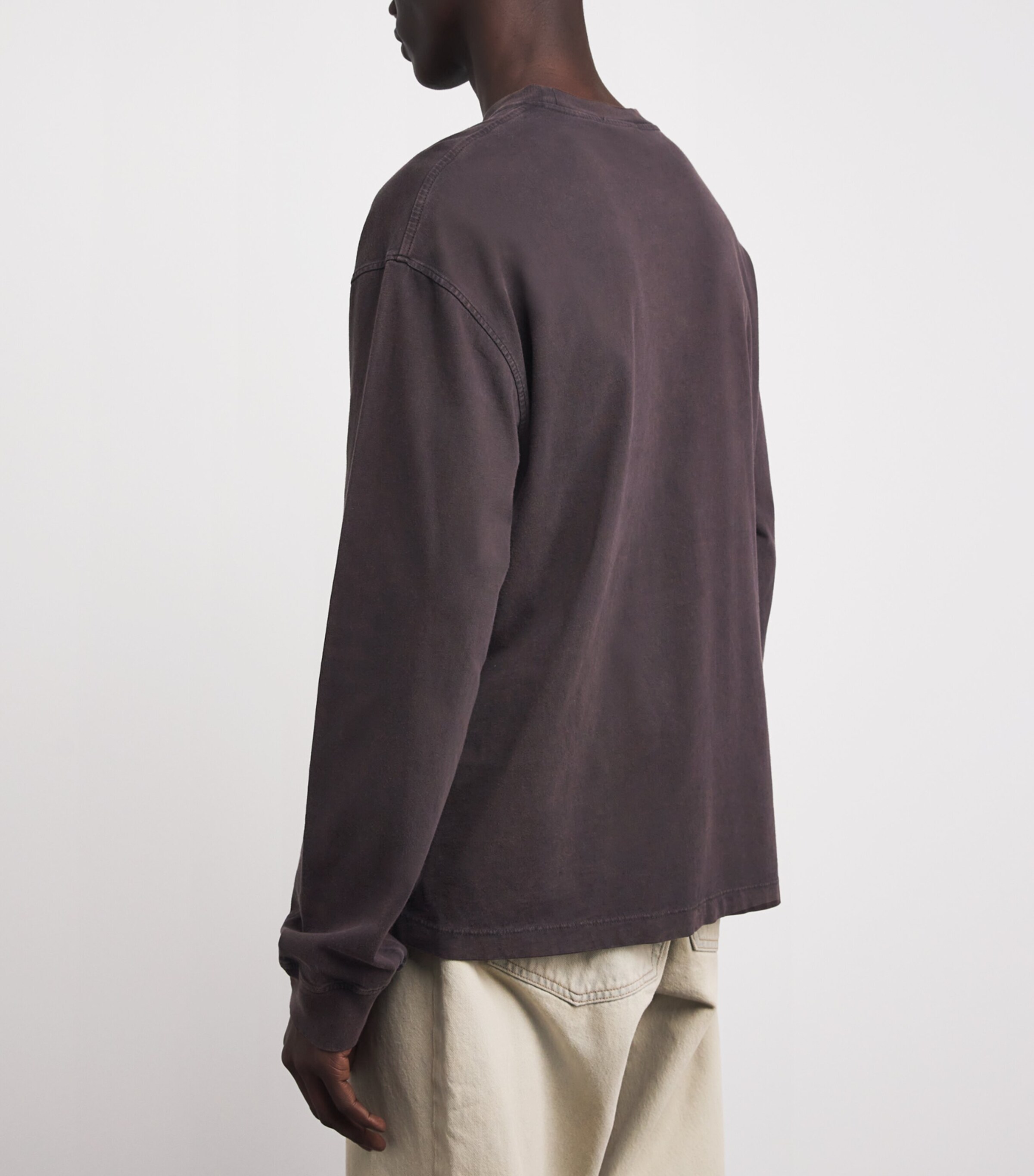 AGOLDE Mens Cotton Long-Sleeve Asha T-Shirt Mocha Image 5