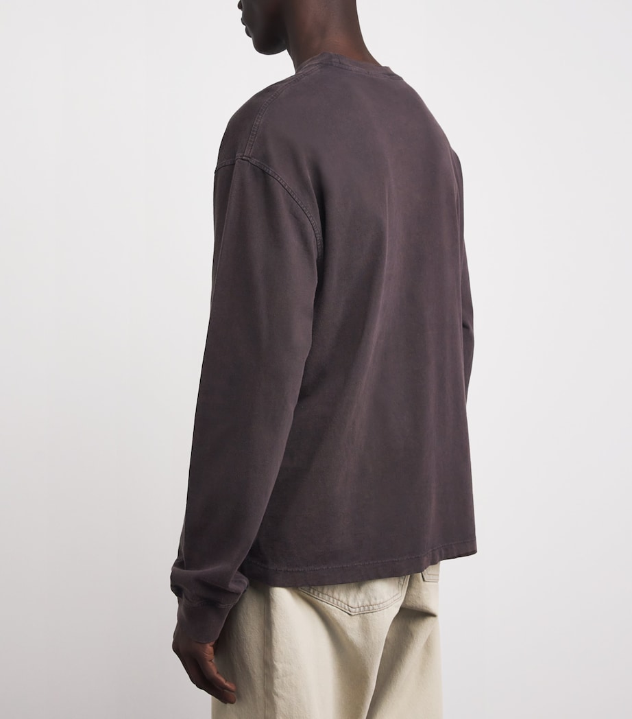 AGOLDE Mens Cotton Long-Sleeve Asha T-Shirt Mocha Image 5