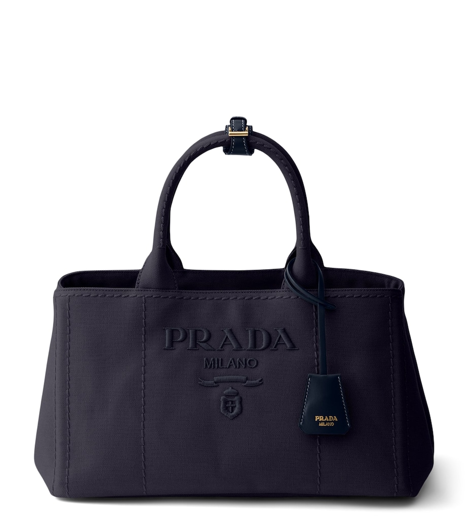 Prada Large Canvas Jardinière Tote Bag Blue Image 1