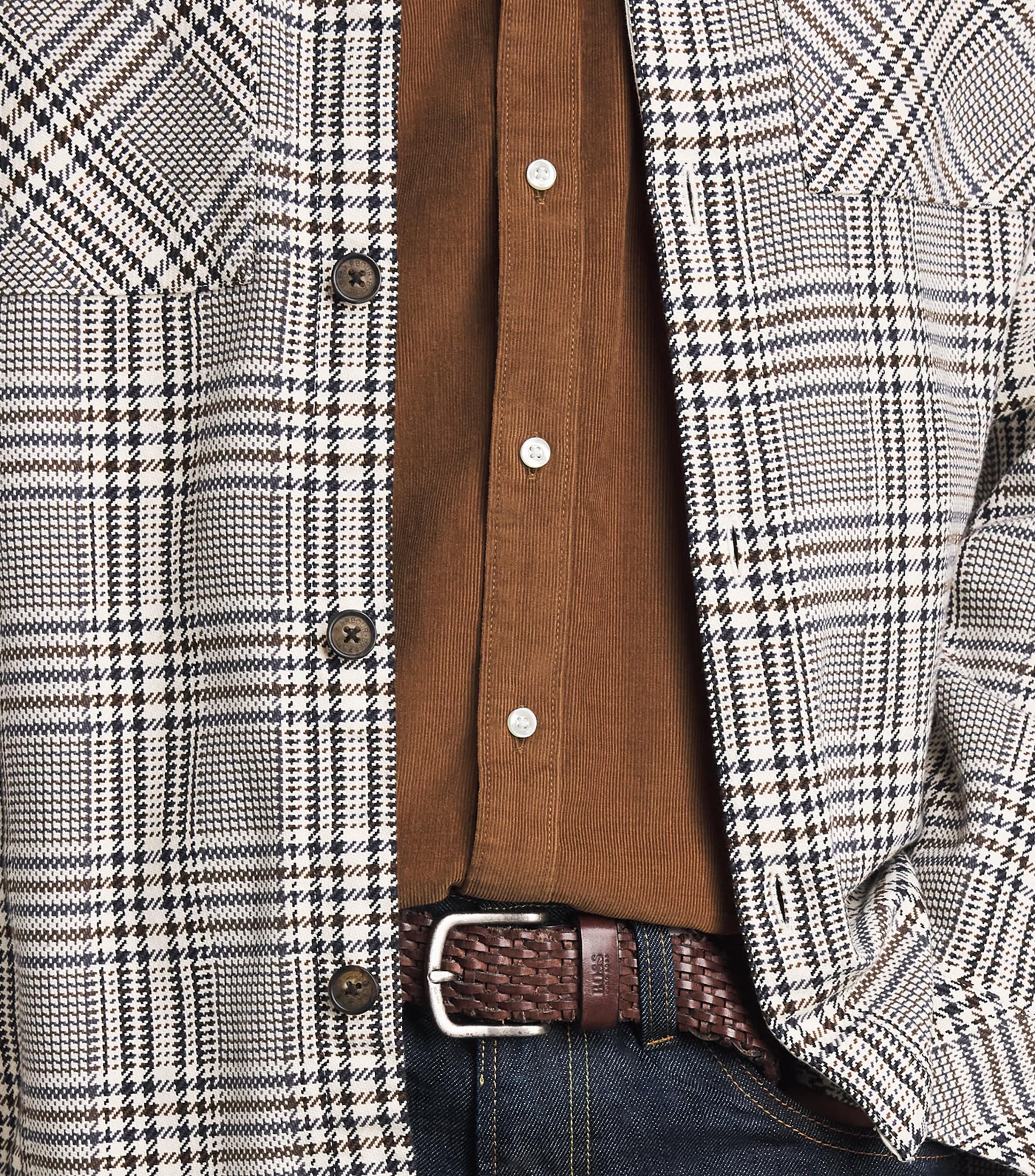 Barbour Mens Cotton Ramsey Tailored Shirt Sandstone Image 3