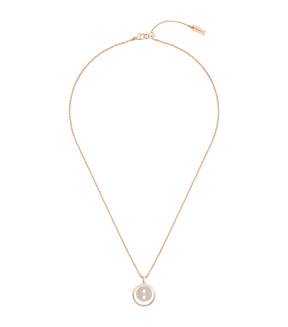 Rose Gold and Diamond Lucky Move Necklace PINK GOLD Image 1