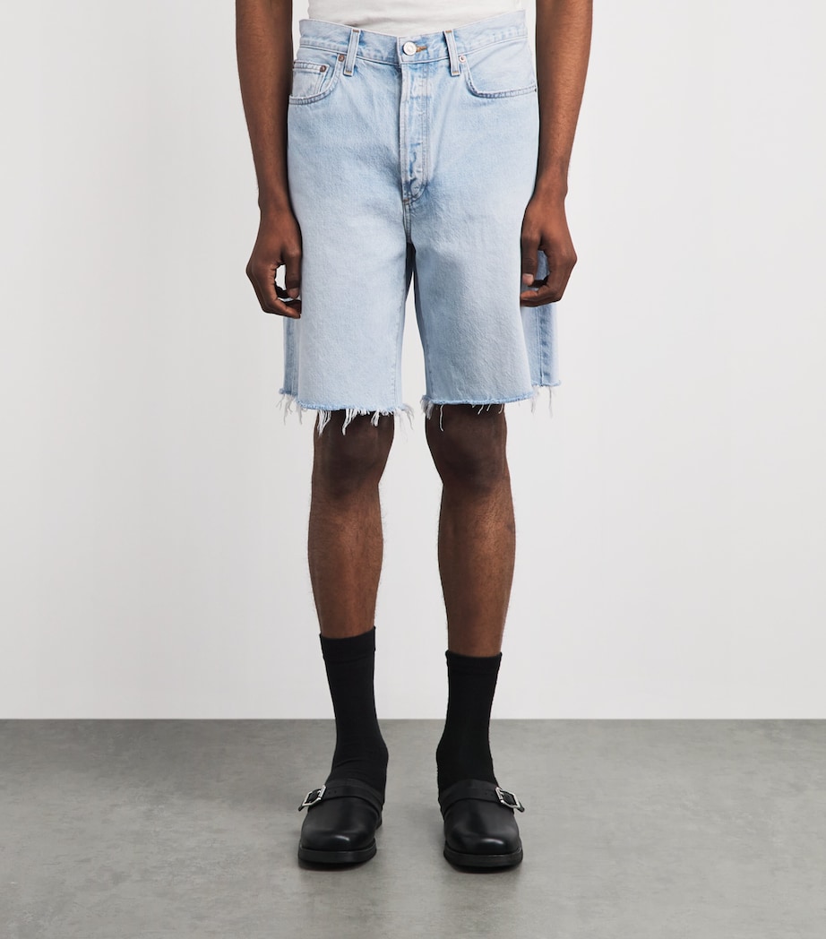 AGOLDE Mens Denim Anson Shorts Ruse (pale Cut Hem) Image 4