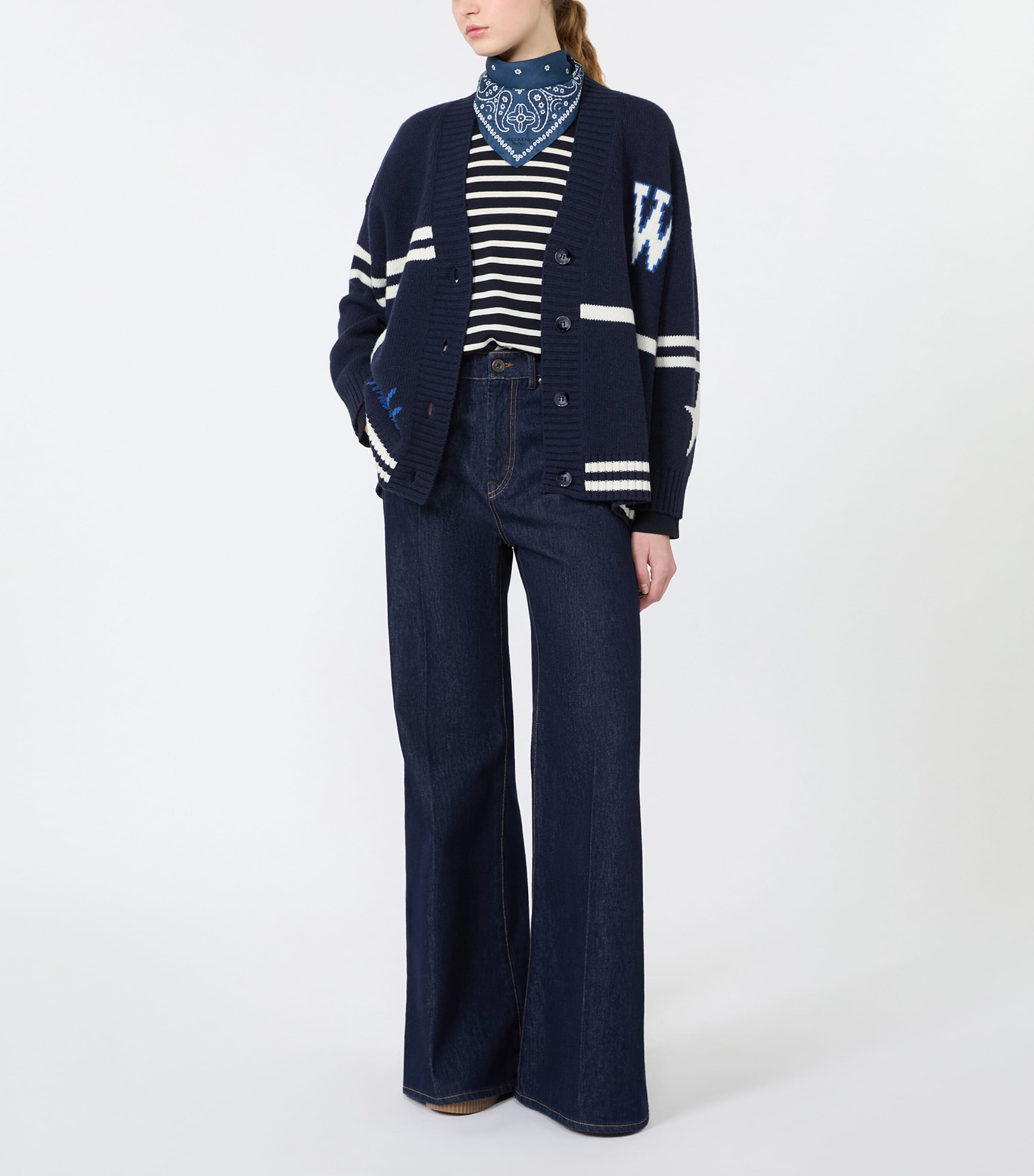 Weekend Max Mara Womens Flared Jeans Navy Image 2