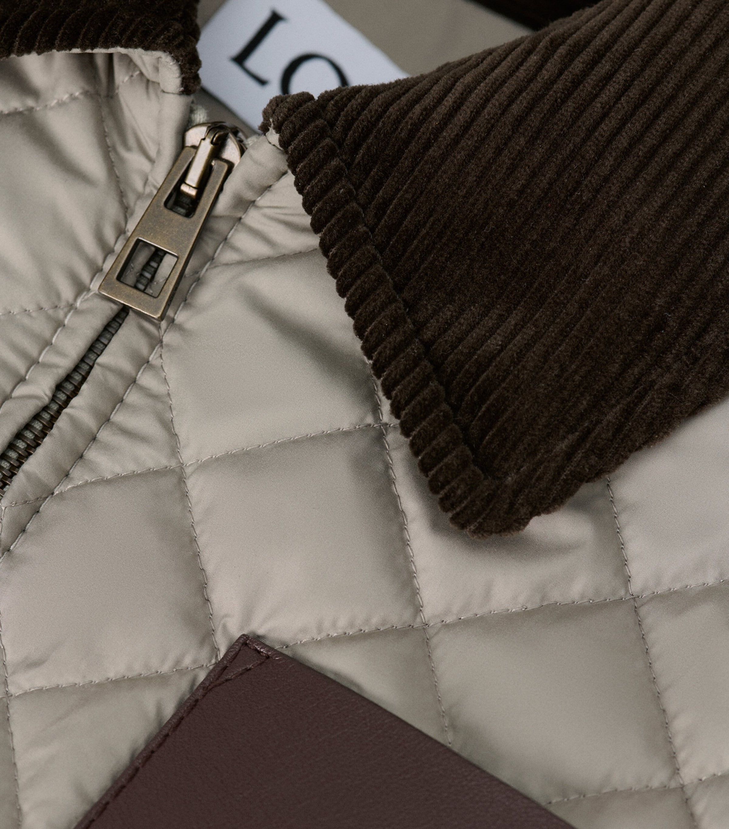 Corduroy-Collar Quilted Jacket MEDIUM GREY Image 5