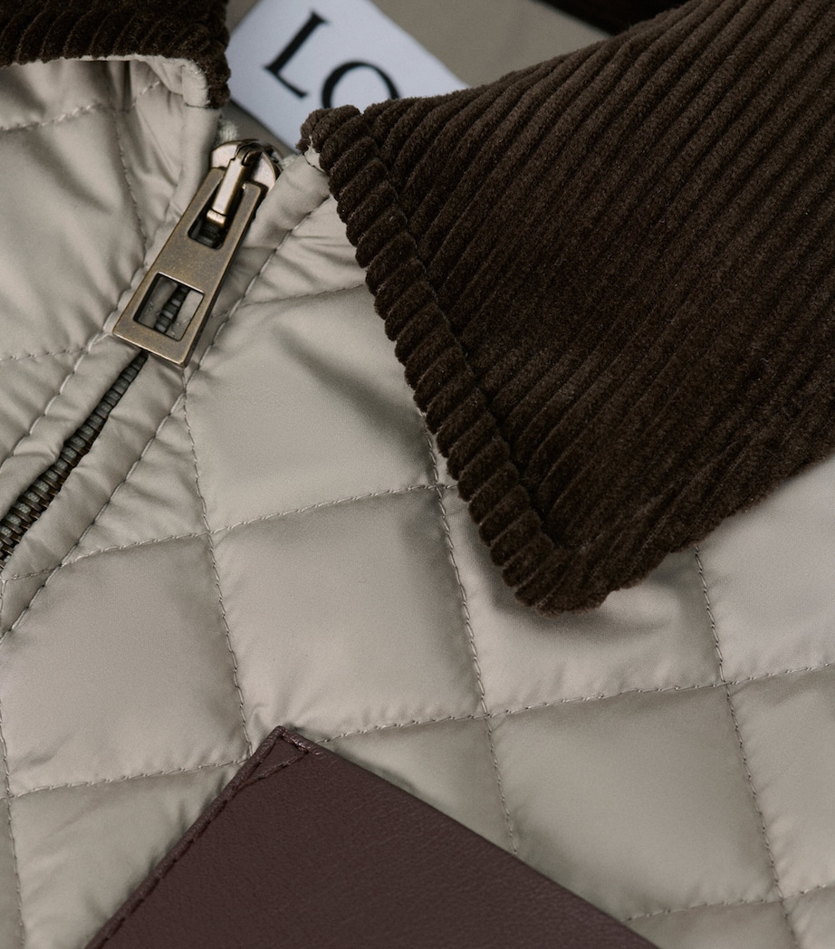 Corduroy-Collar Quilted Jacket MEDIUM GREY Image 5