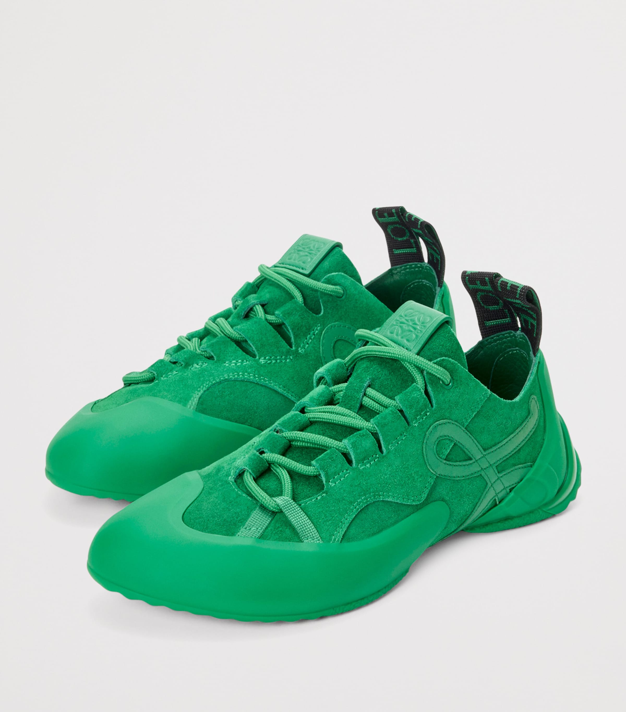 Split Leather Grip Sneakers JUNGLE GREEN Image 3