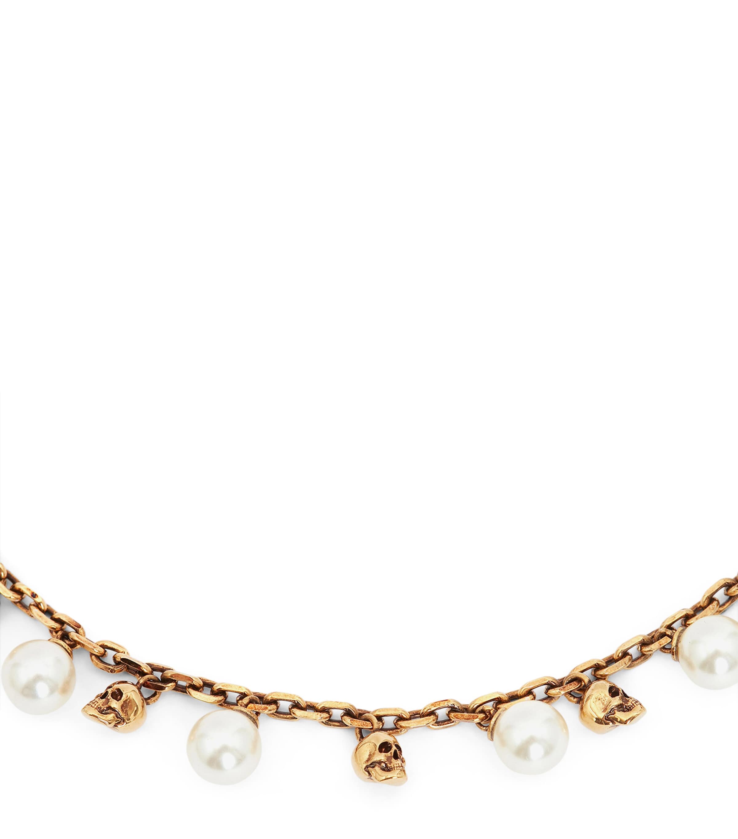 Skull and Faux Pearl Necklace 4040 Image 2
