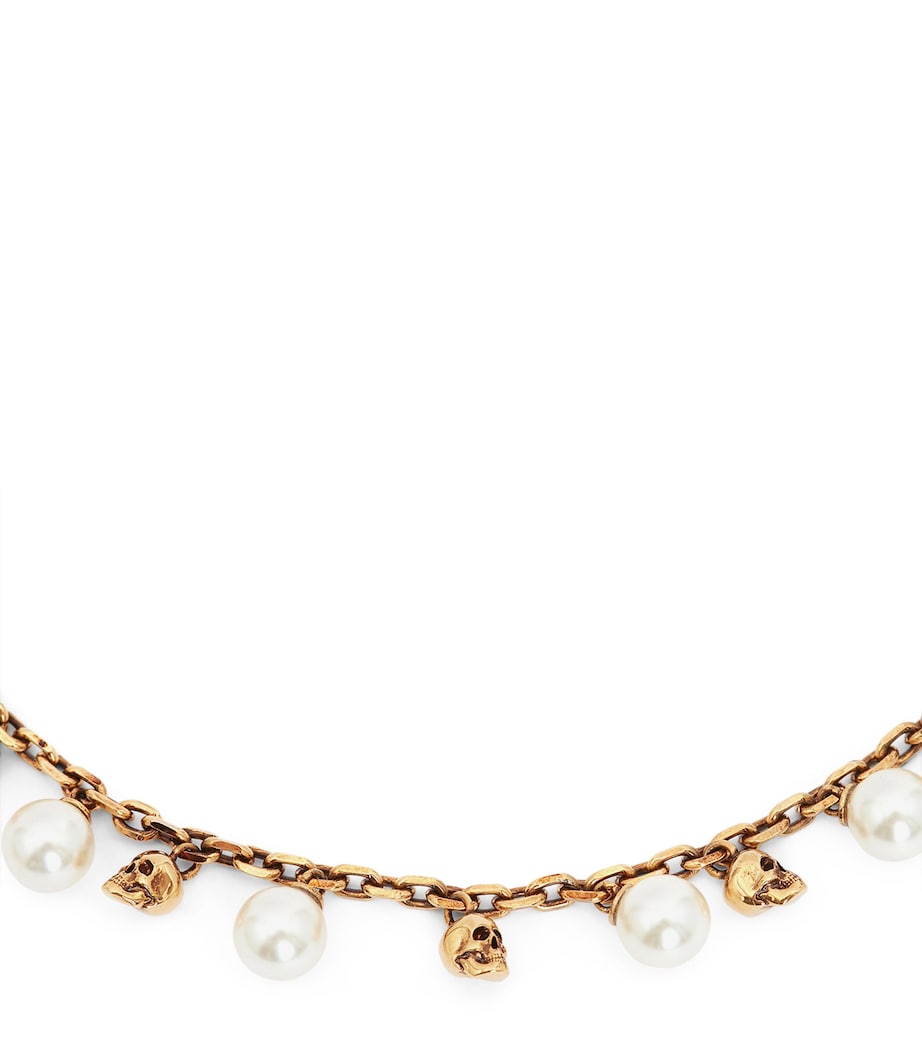 Skull and Faux Pearl Necklace 4040 Image 2