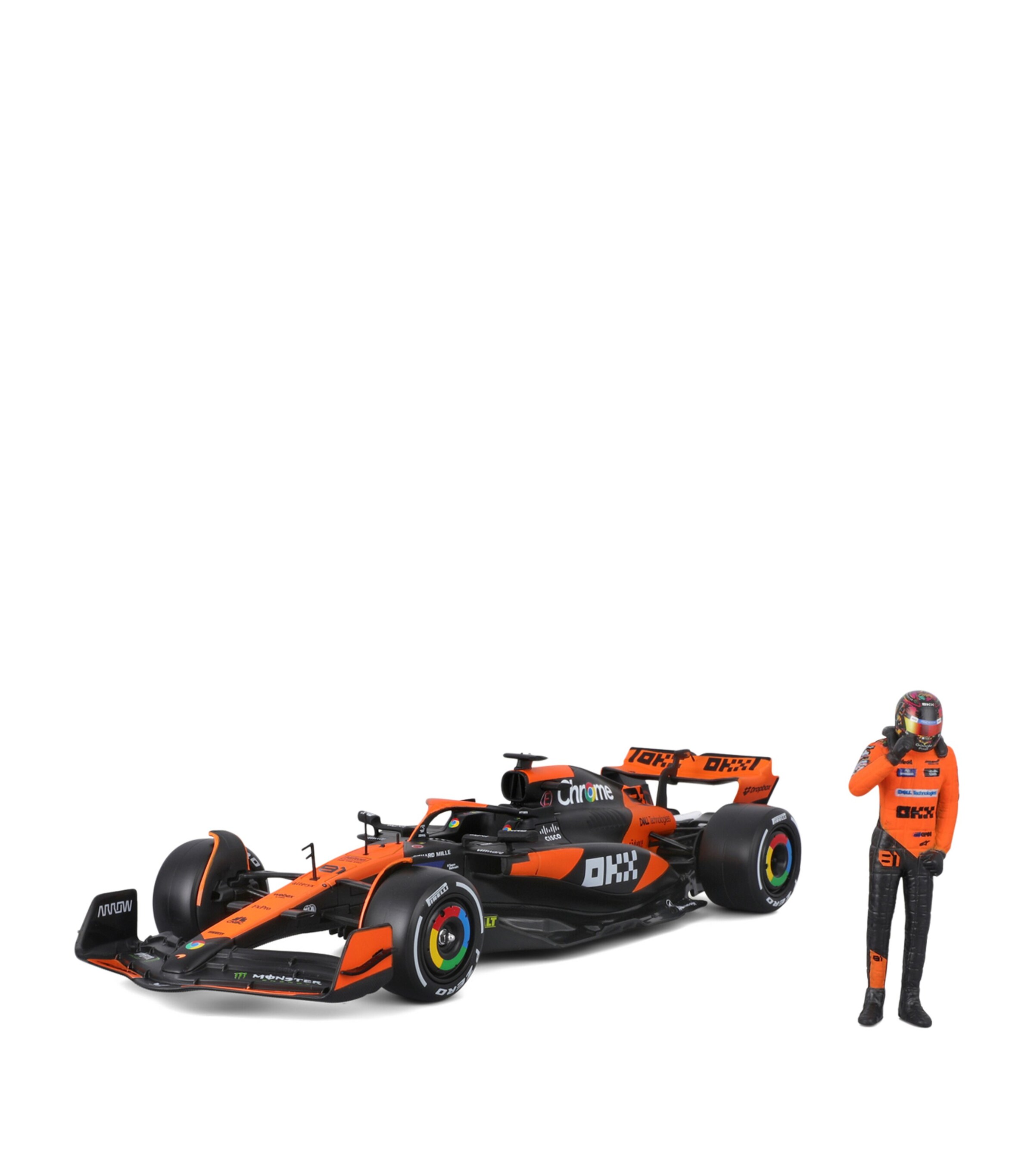 Bburago McLaren F1 MCL38 2024 1:24 Model with Oscar Piastri Figure Image 3