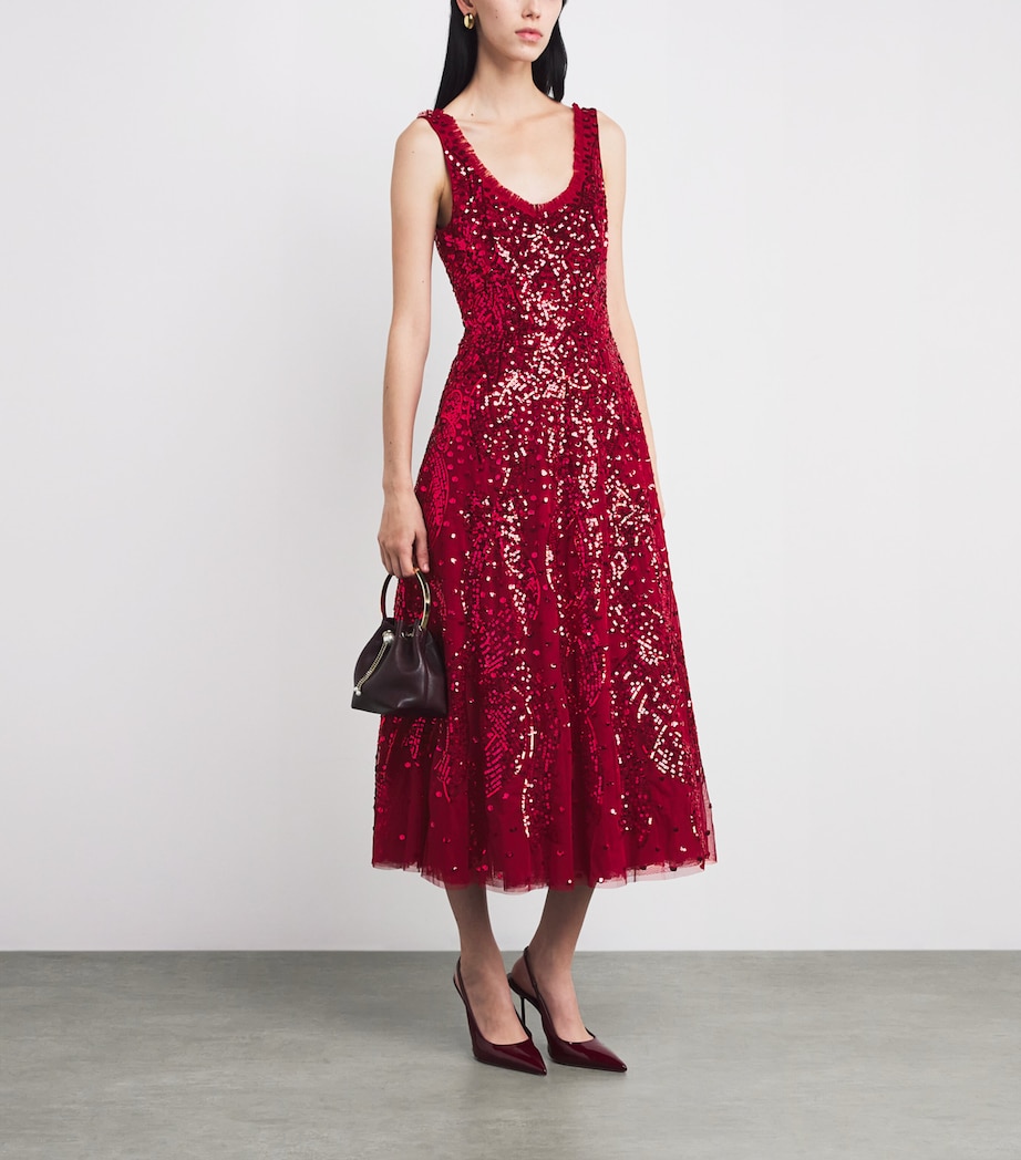 Sequin-Embellished Ballerina Midi Dress 77966621 RED Image 2