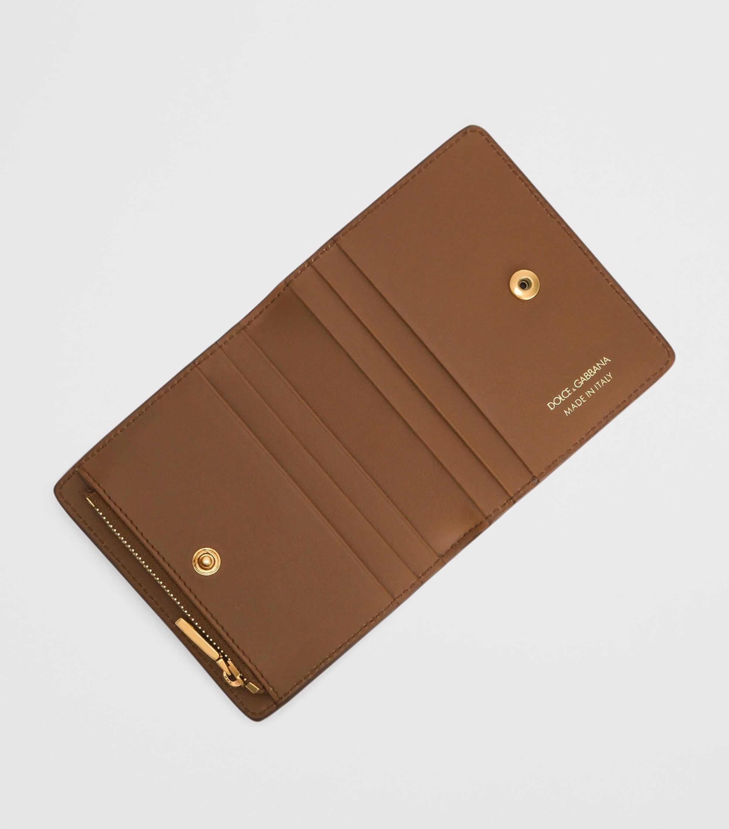 Dolce&Gabbana Calfskin French Flap Wallet Caramello Image 4