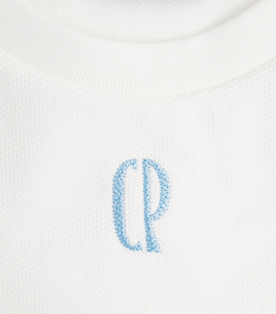 Claudie Pierlot Womens Cotton Piqué Embroidered T-Shirt Ecru Image 6