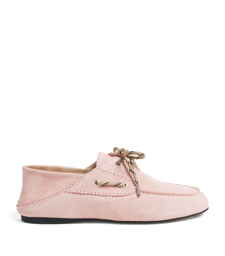 Sandro Paris Suede Boat Shoes Pink Image 1