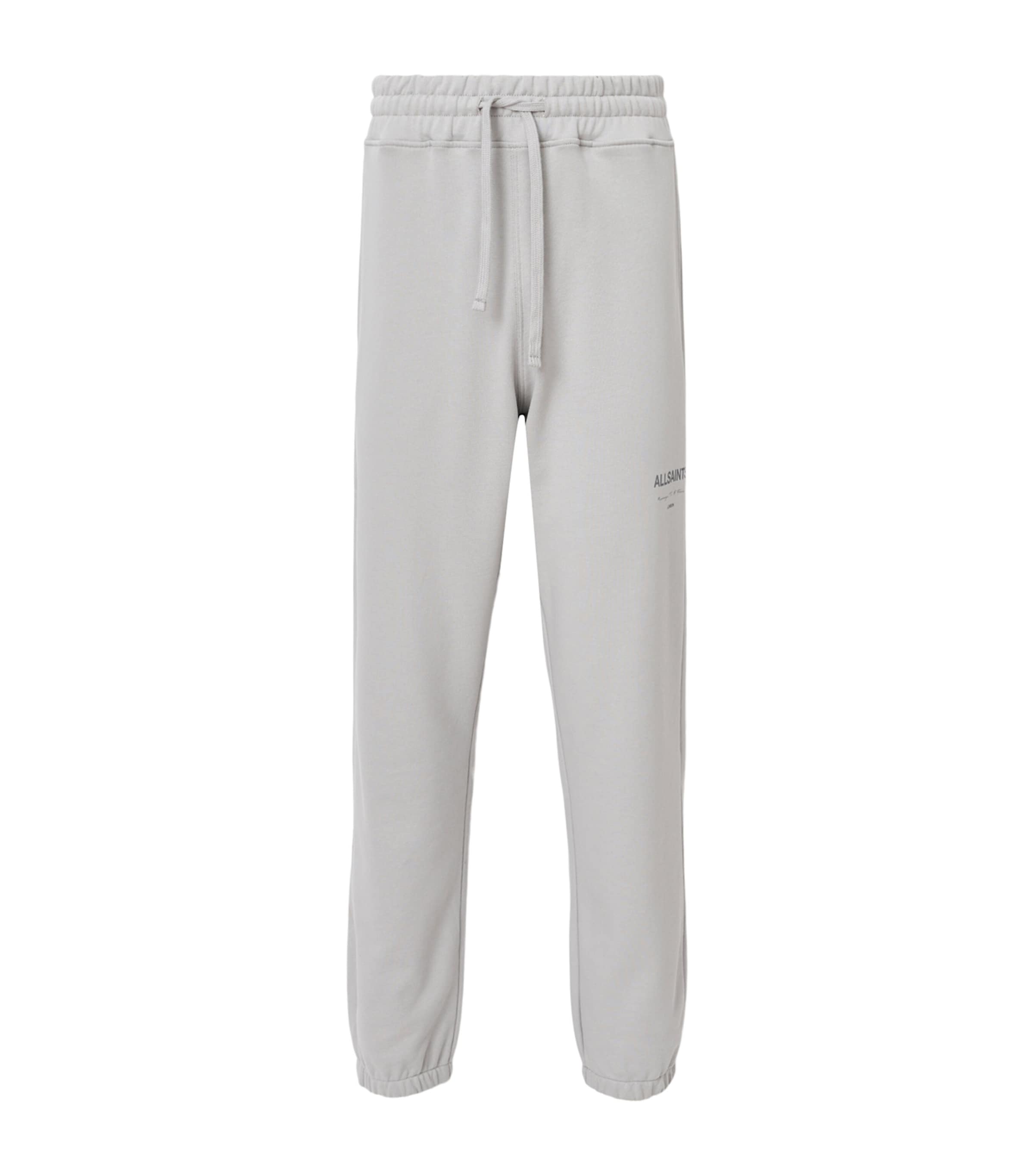 Allsaints Mens Carbon Grey Future Brand-print Cotton Jogging Bottoms In Gray