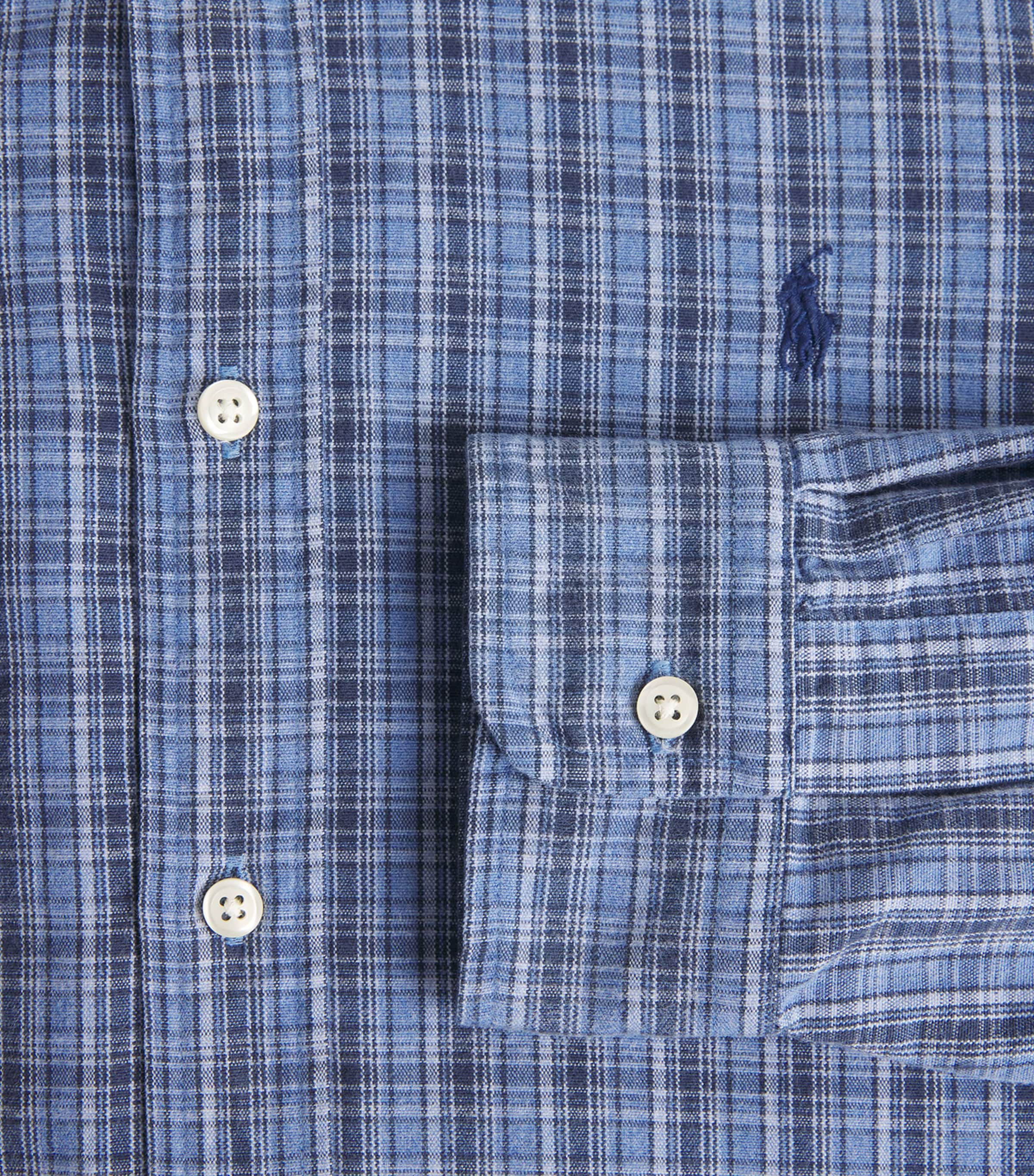 Cotton Brushed Check Oxford Shirt BLUE HEATHER MULTI Image 5