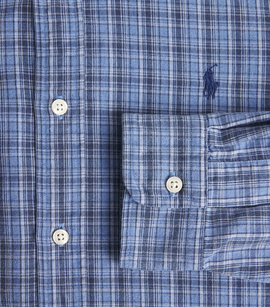 Cotton Brushed Check Oxford Shirt BLUE HEATHER MULTI Image 5