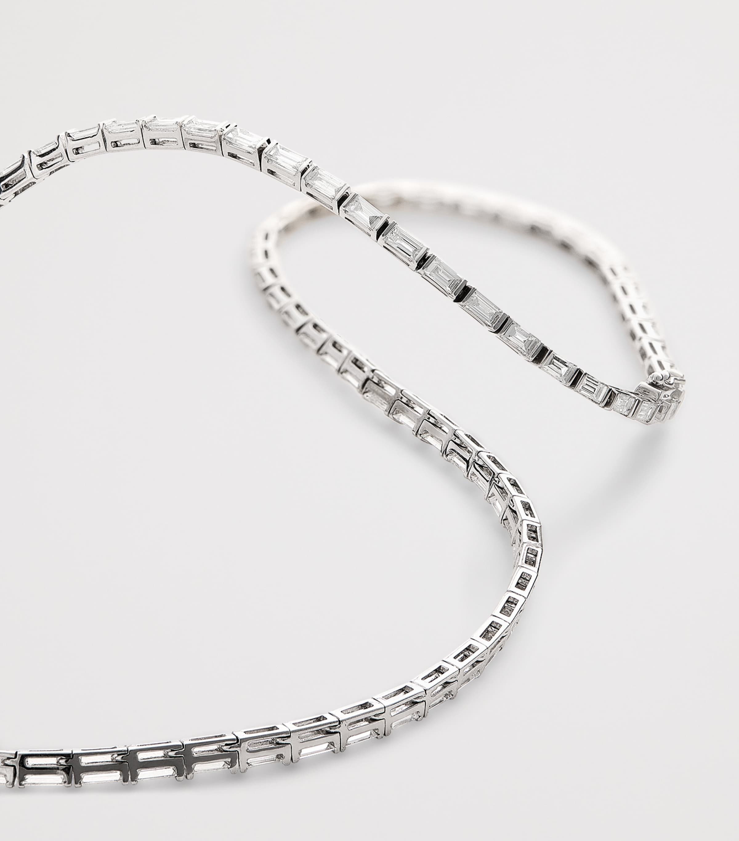 White Gold and Baguette Diamond Choker WHITE GOLD Image 3