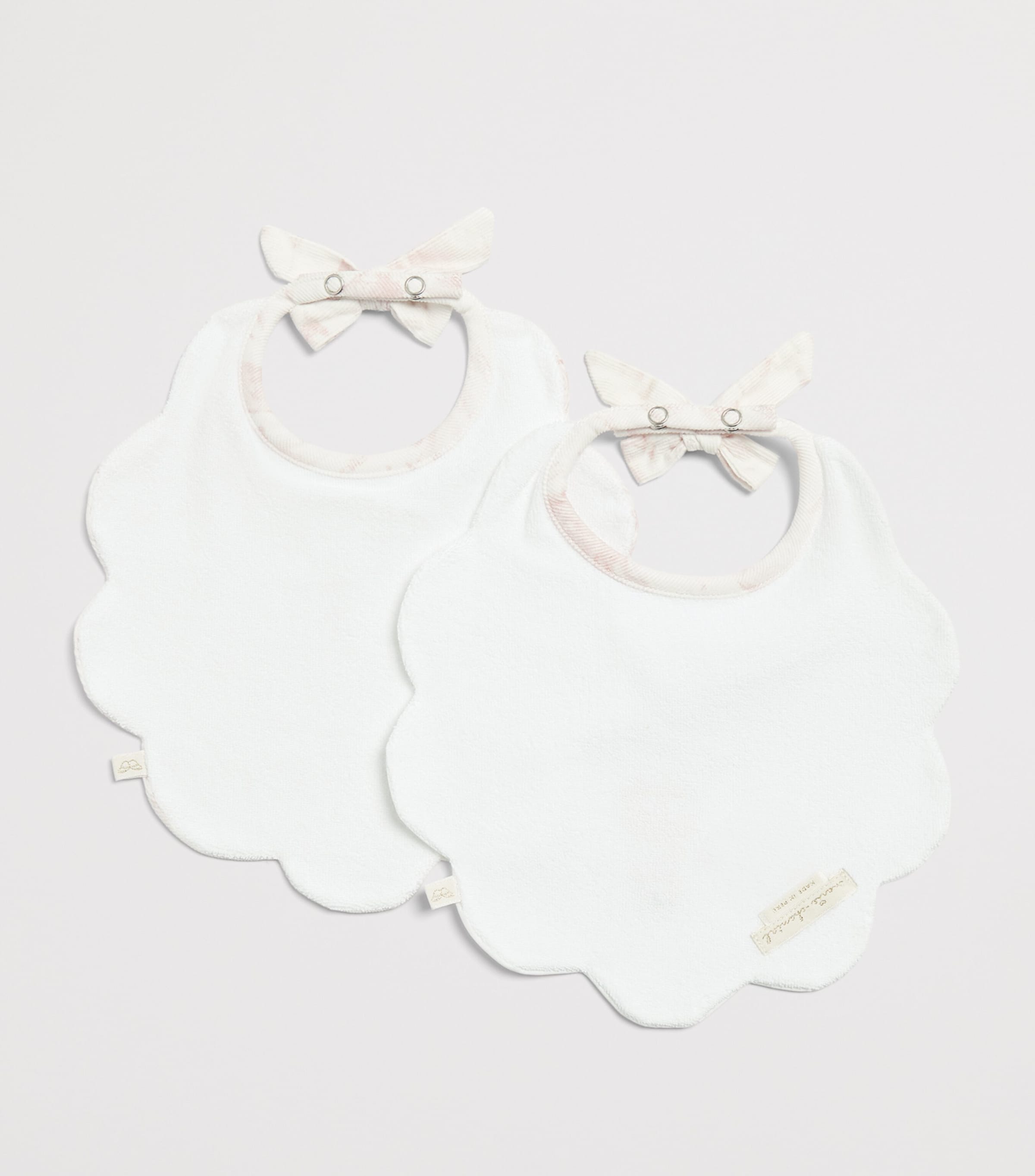 Marie-Chantal Cotton Toile du Jouy Marcy Bibs (Set of 2) Mc Pink Image 2