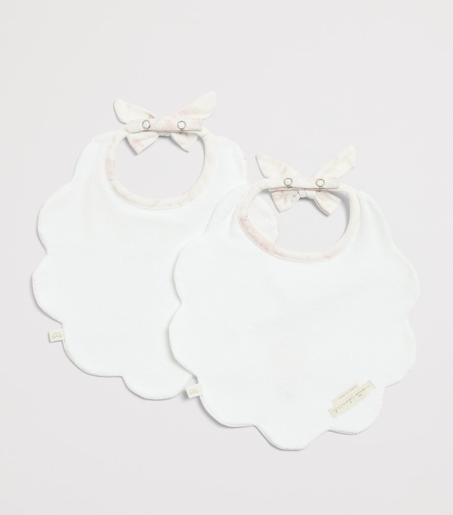 Marie-Chantal Cotton Toile du Jouy Marcy Bibs (Set of 2) Mc Pink Image 2