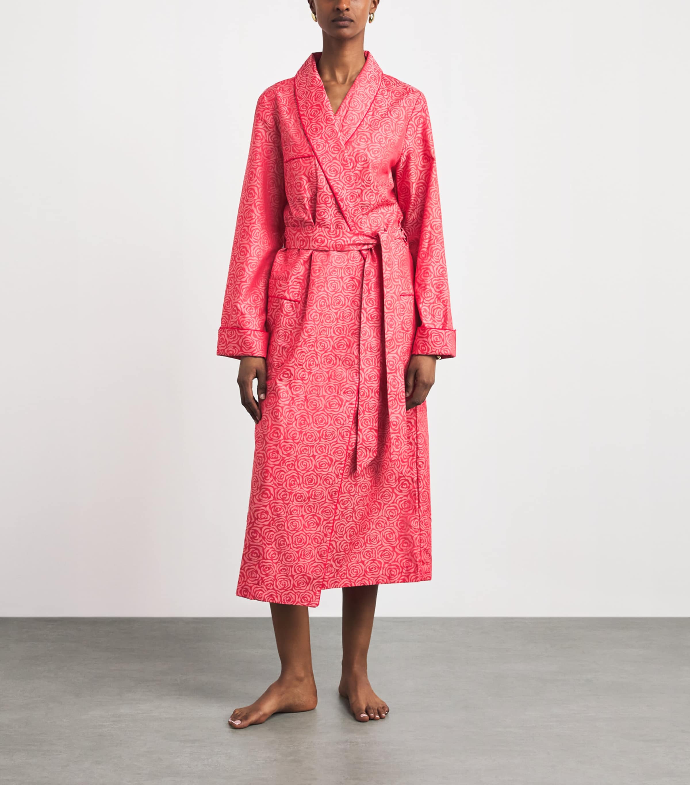 Derek Rose Multi Cotton Jacquard Roses Robe | Harrods US