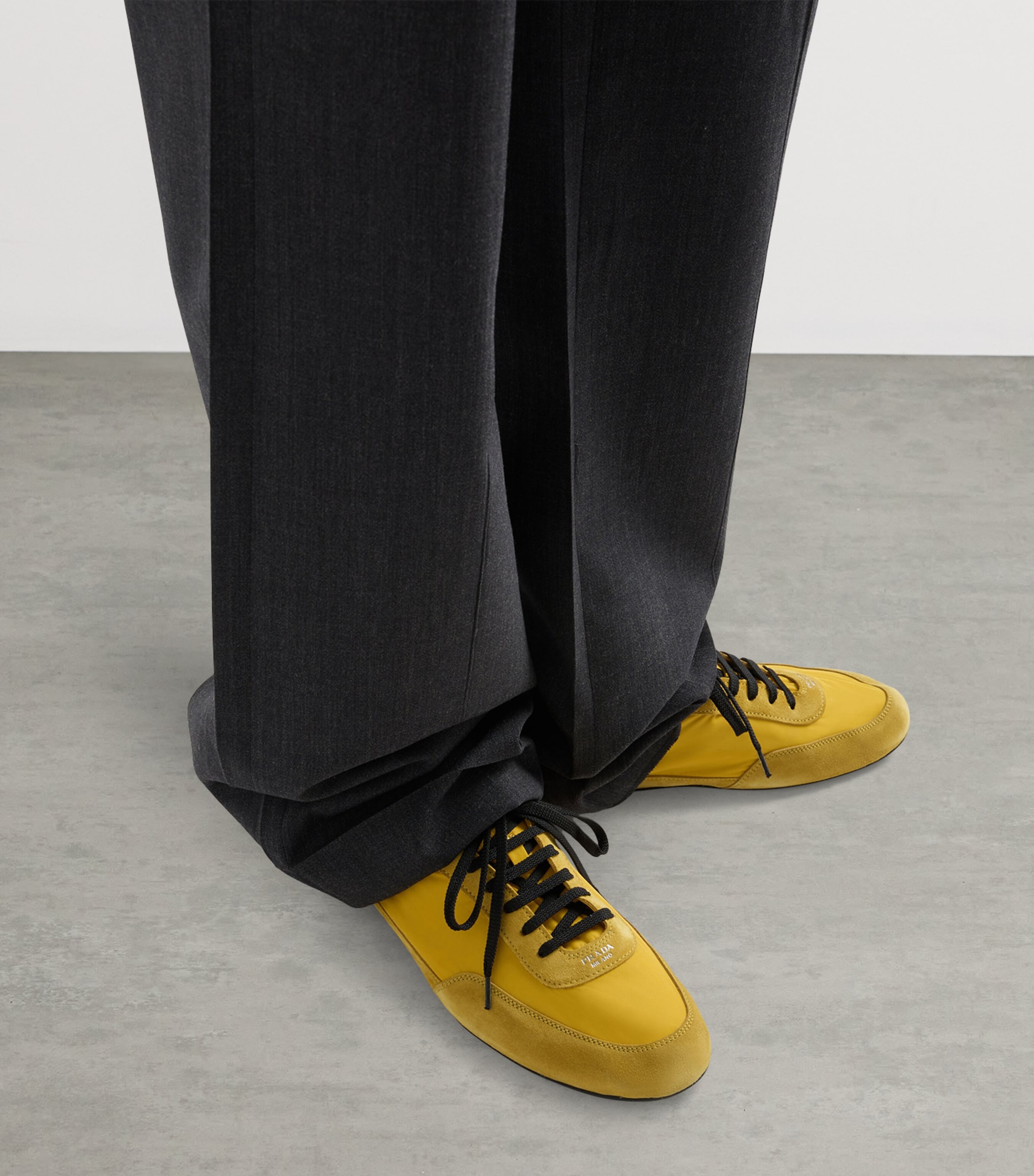 archive prada yellow sneaker ハイカット スニーカー Prada Yellow Re-Nylon and Suede Collapse Sneakers | Harrods UK