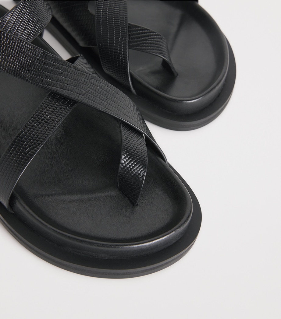 Leather Elbert Sandals BLACK EMBSSED LIZARD Image 7