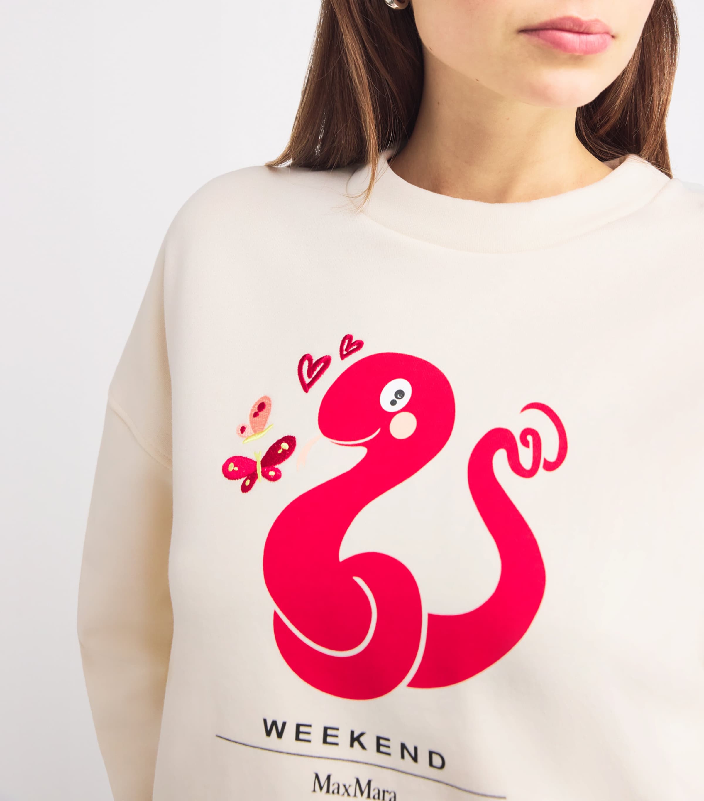 Weekend Max Mara White Embroidered Lunar New Year Sweatshirt