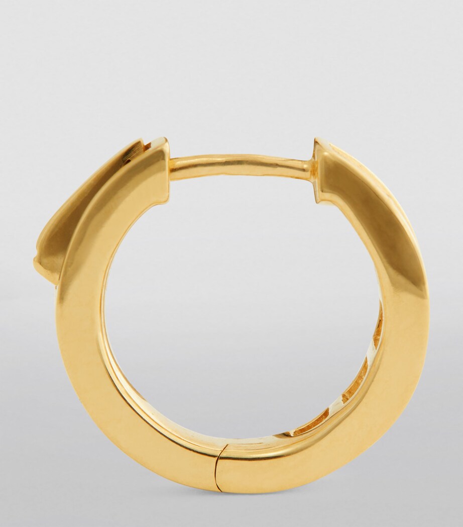 Yellow Gold and Diamond Huggie Earrings YELLOW GOLD Image 3