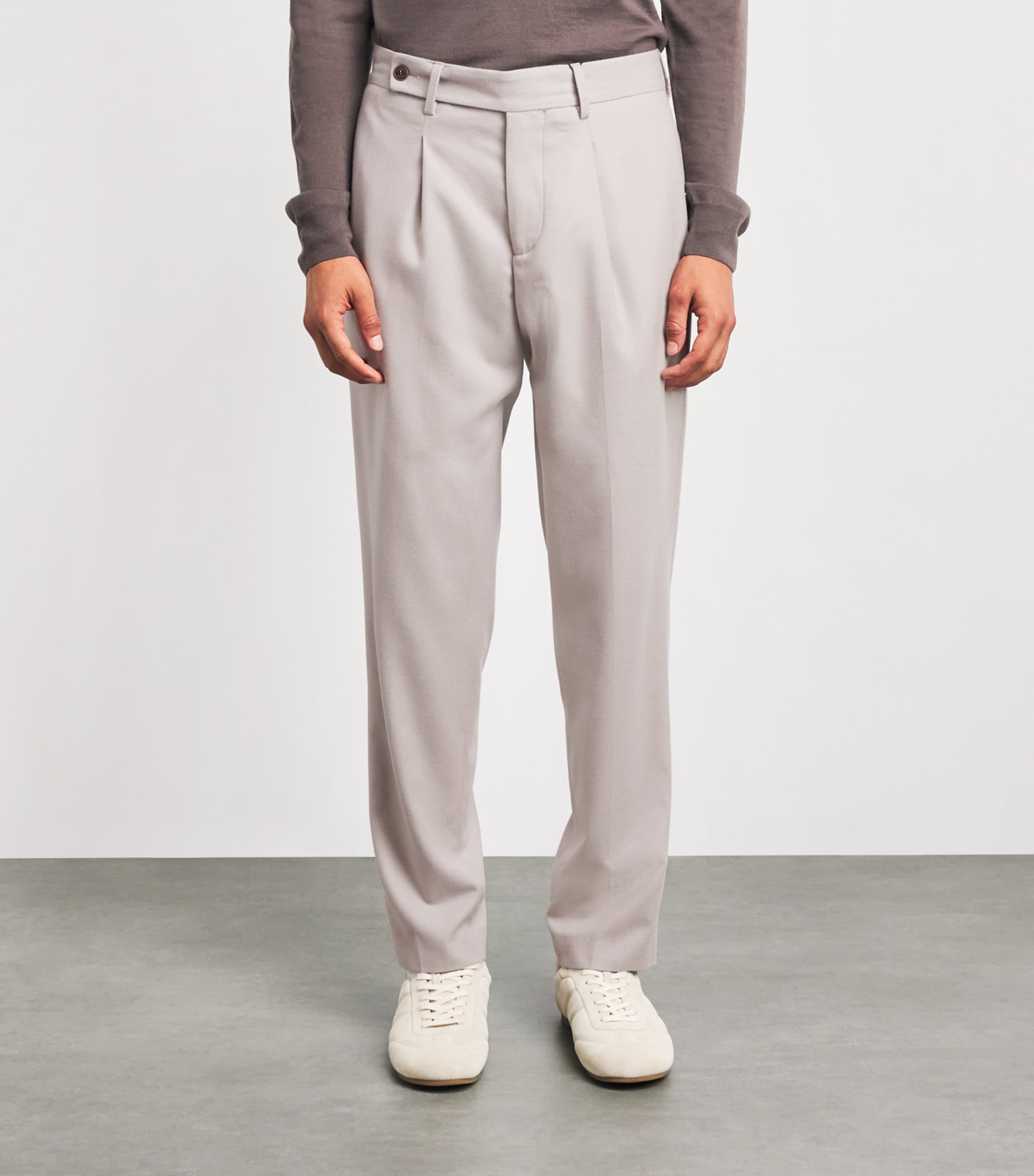 Colombo Mens Kid Cashmere Straight Trousers Brown Image 4