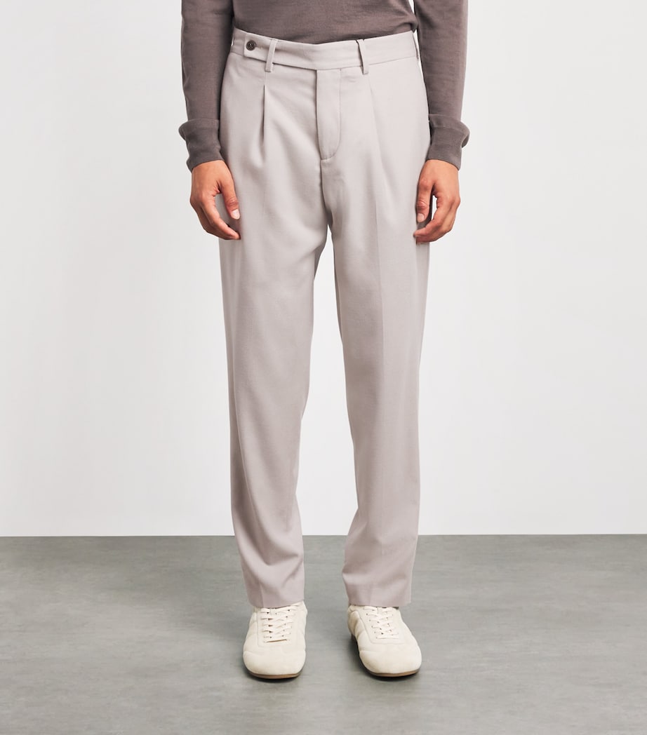 Colombo Mens Kid Cashmere Straight Trousers Brown Image 4