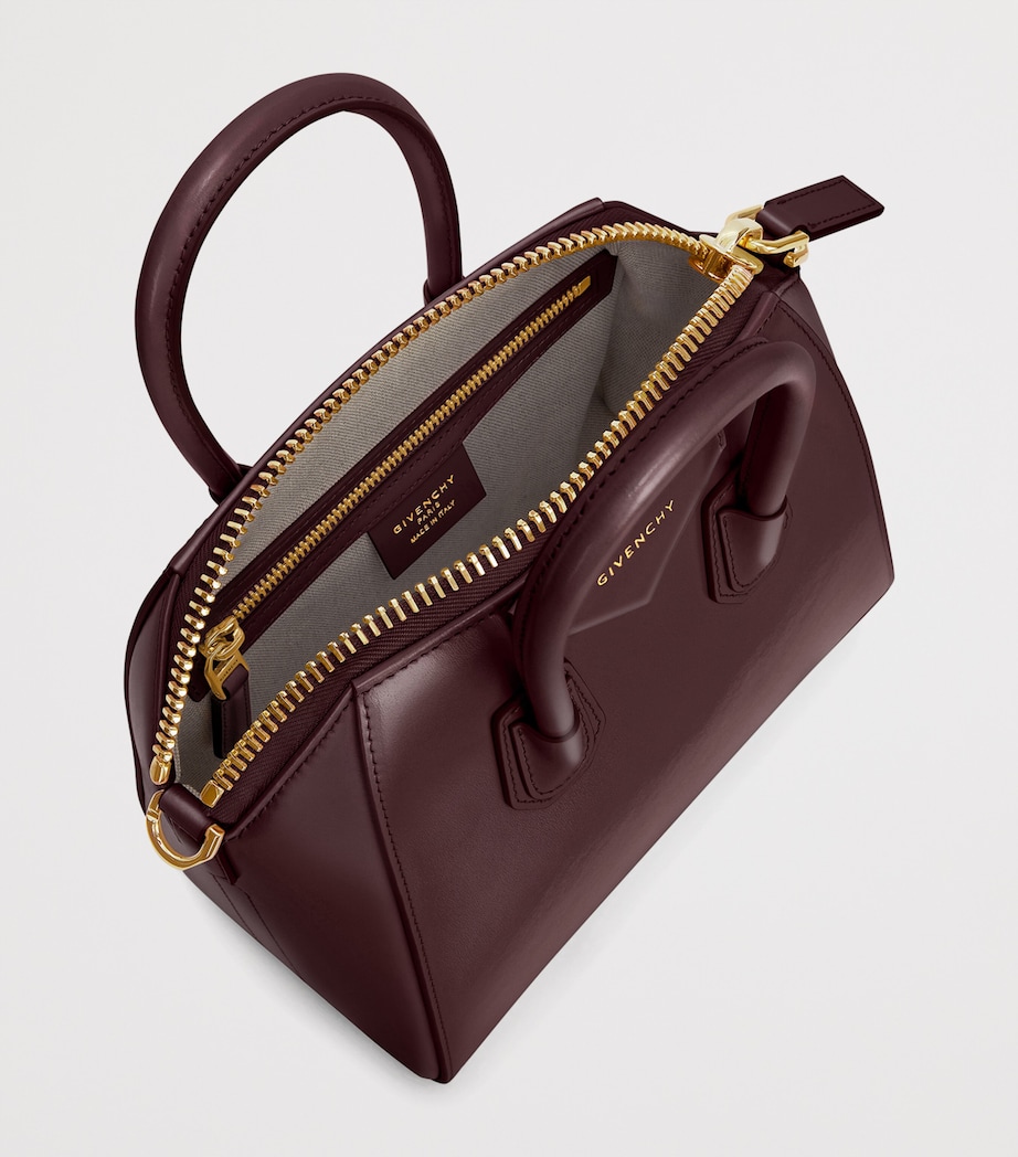 Mini Leather Antigona Top-Handle Bag BURGUNDY Image 4