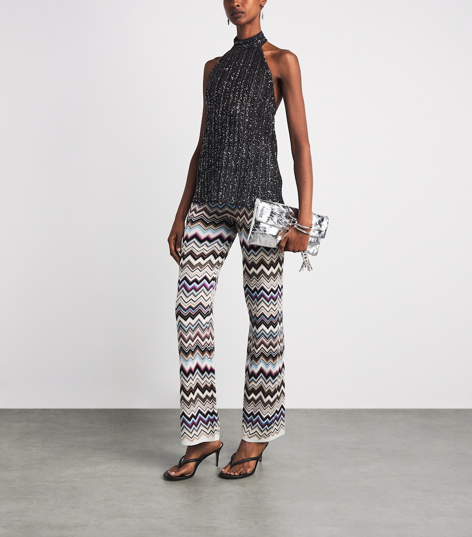 Missoni Womens Chevron Knit Trousers Smsplmtcl Bl,fsa,ntl Image 2