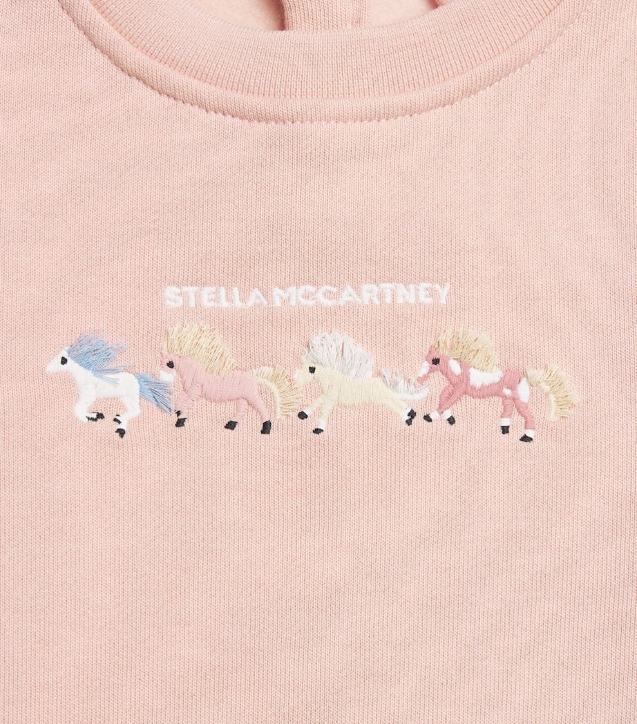 Stella McCartney Kids Embroidered Horse Sweatshirt (6-36 Months) Rosa Image 3