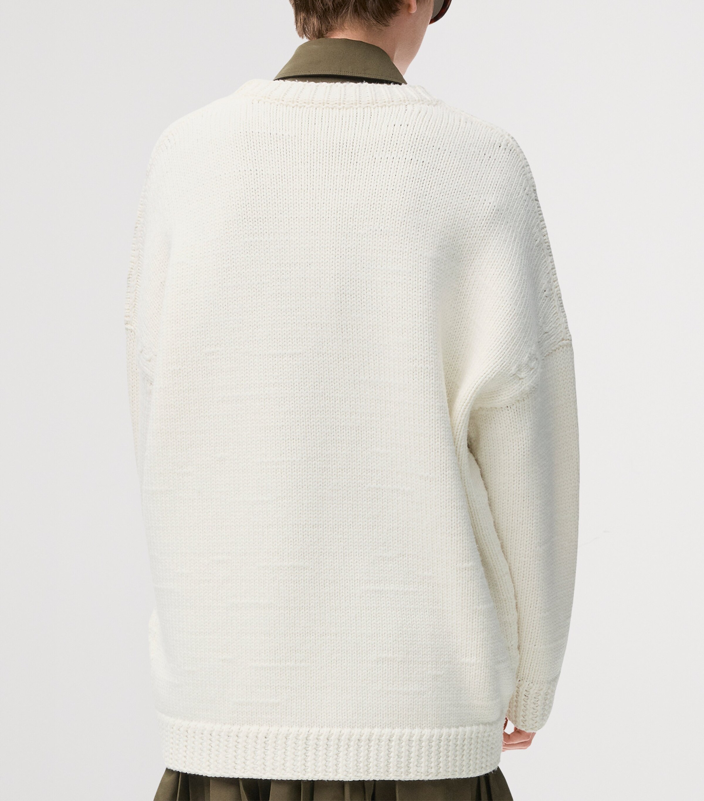 LOEWE Mens x Louis Wain Wool Lucky Cat Sweater White/black Image 7