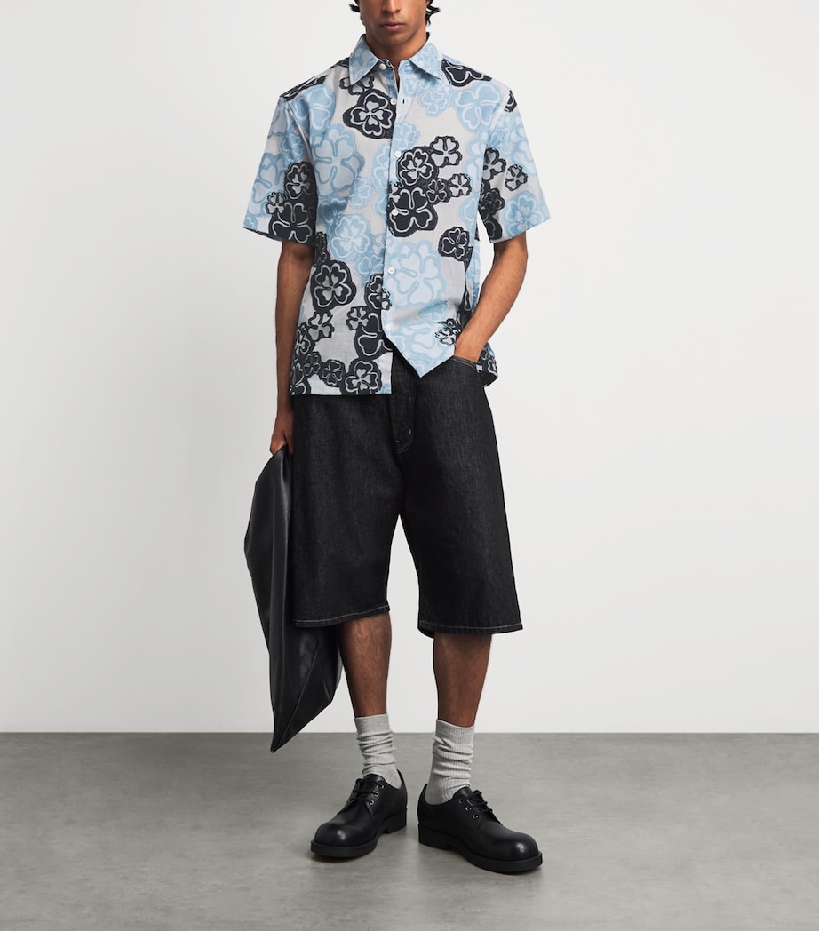 NN.07 Mens Floral Jacquard Freddy Shirt Blue Multi Image 2