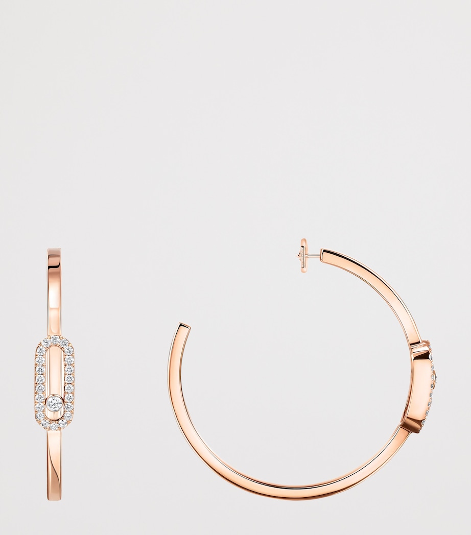 Messika Move Uno Pink Gold and Diamond Hoop Earrings (0.29ct) Pink Gold Image 3