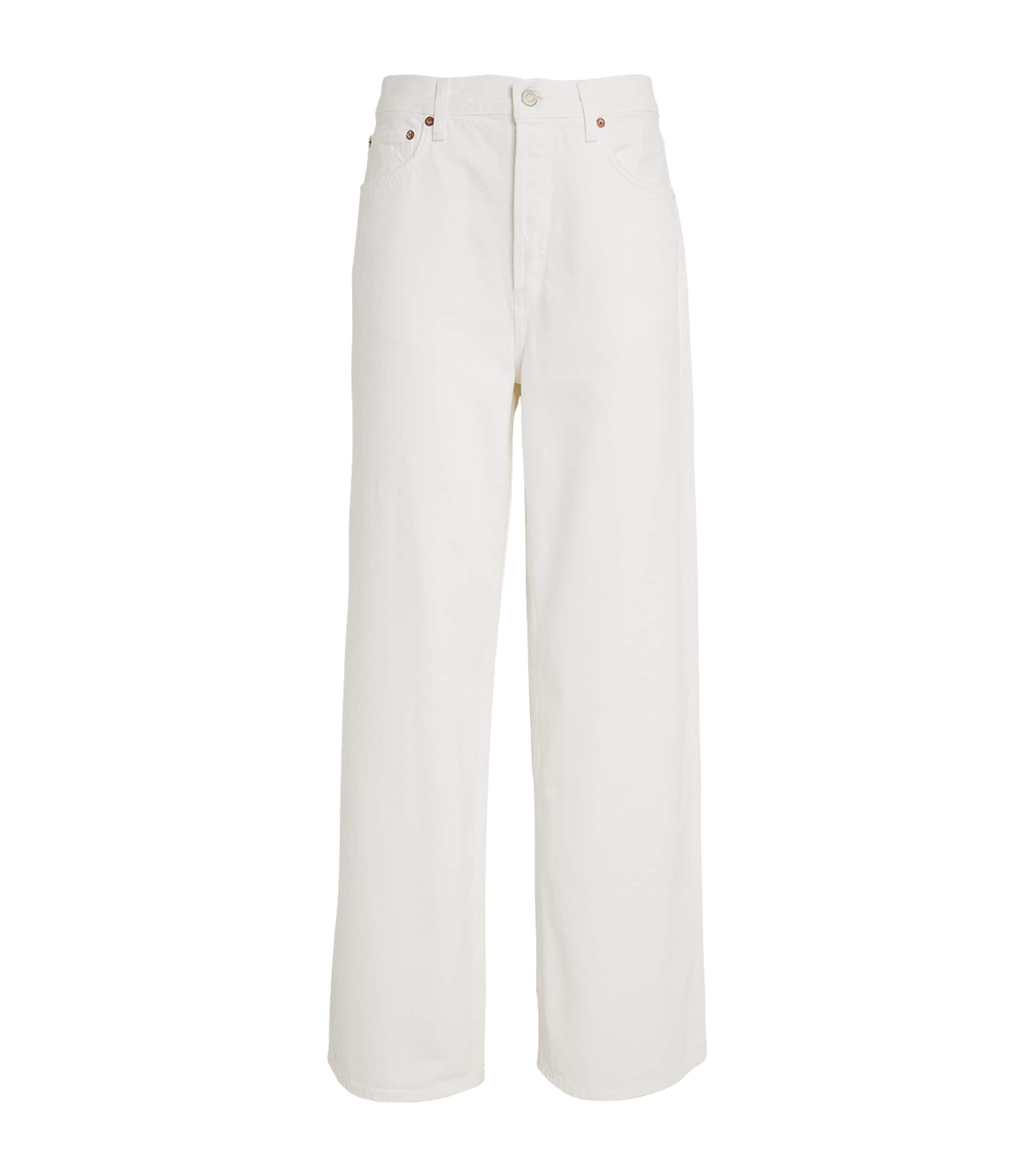 Shop Agolde The Low-slung Baggy Jeans In White