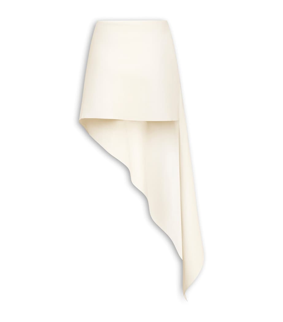 Alaïa Womens Asymmetric Pointed Skirt Ivoire Image 2